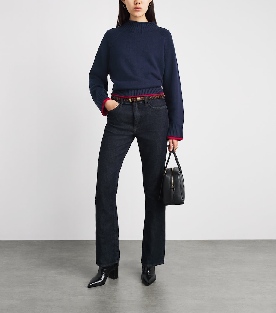 Rag & Bone Womens Cotton-Wool Hazel Sweater Navy Image 2