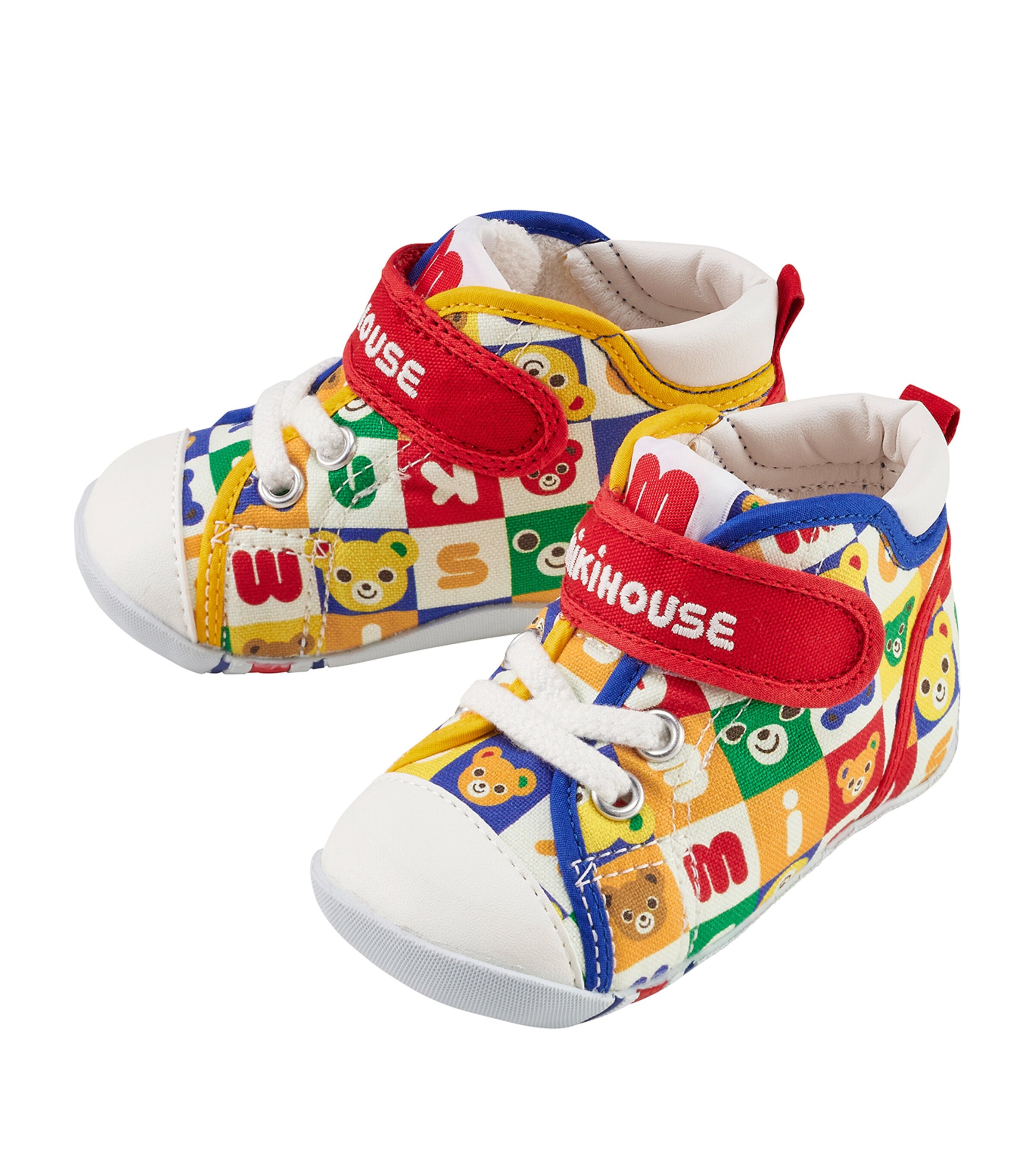 Miki House Logo-Embroidered Sneakers | Baby Clothing | Baby Shoes | Trainers | Designers | Miki House