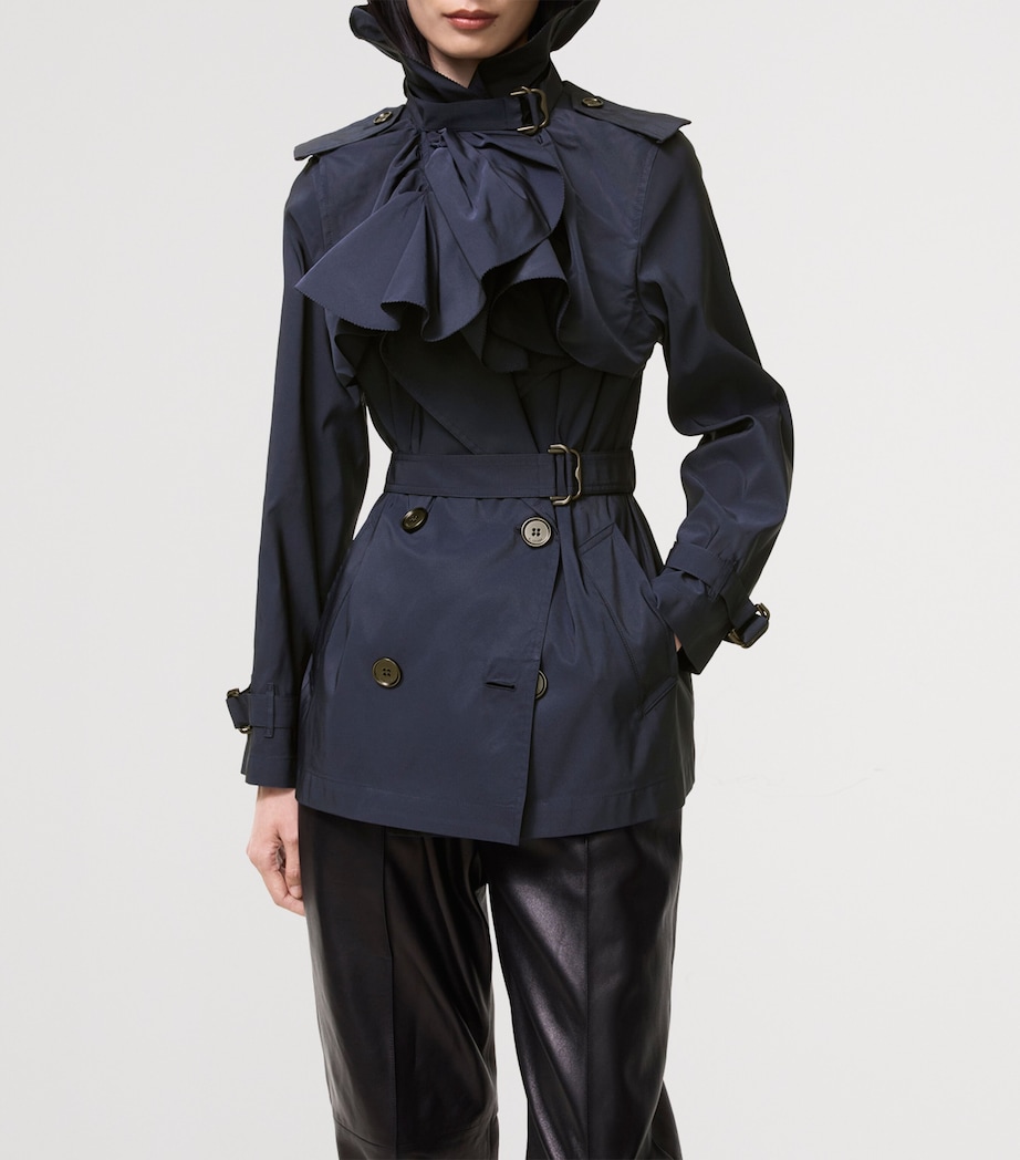 Burberry Womens Faille Clare Trench Coat Dark Ink Blue Image 3