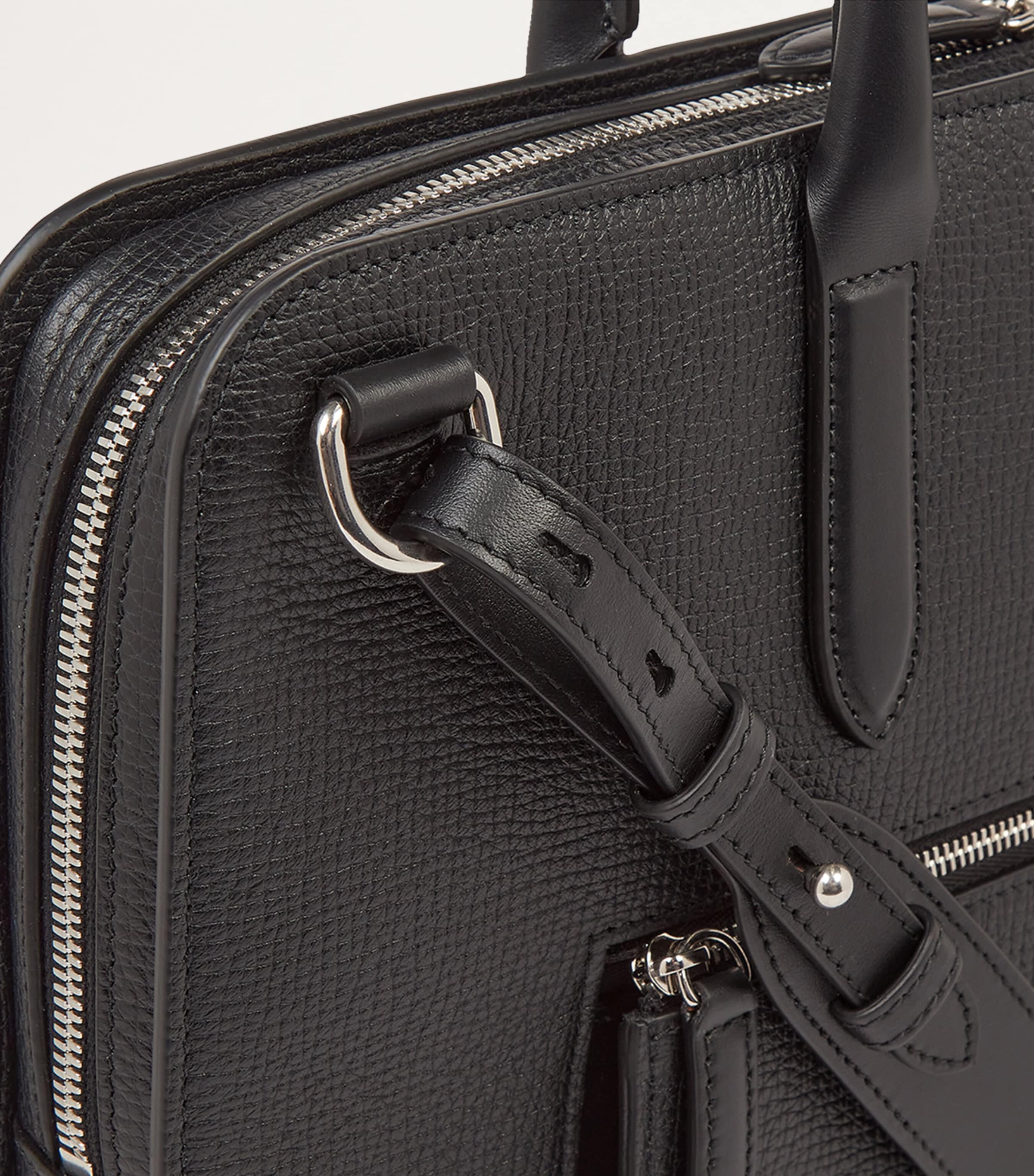Leather Ultra Slim Briefcase BLACK Image 5