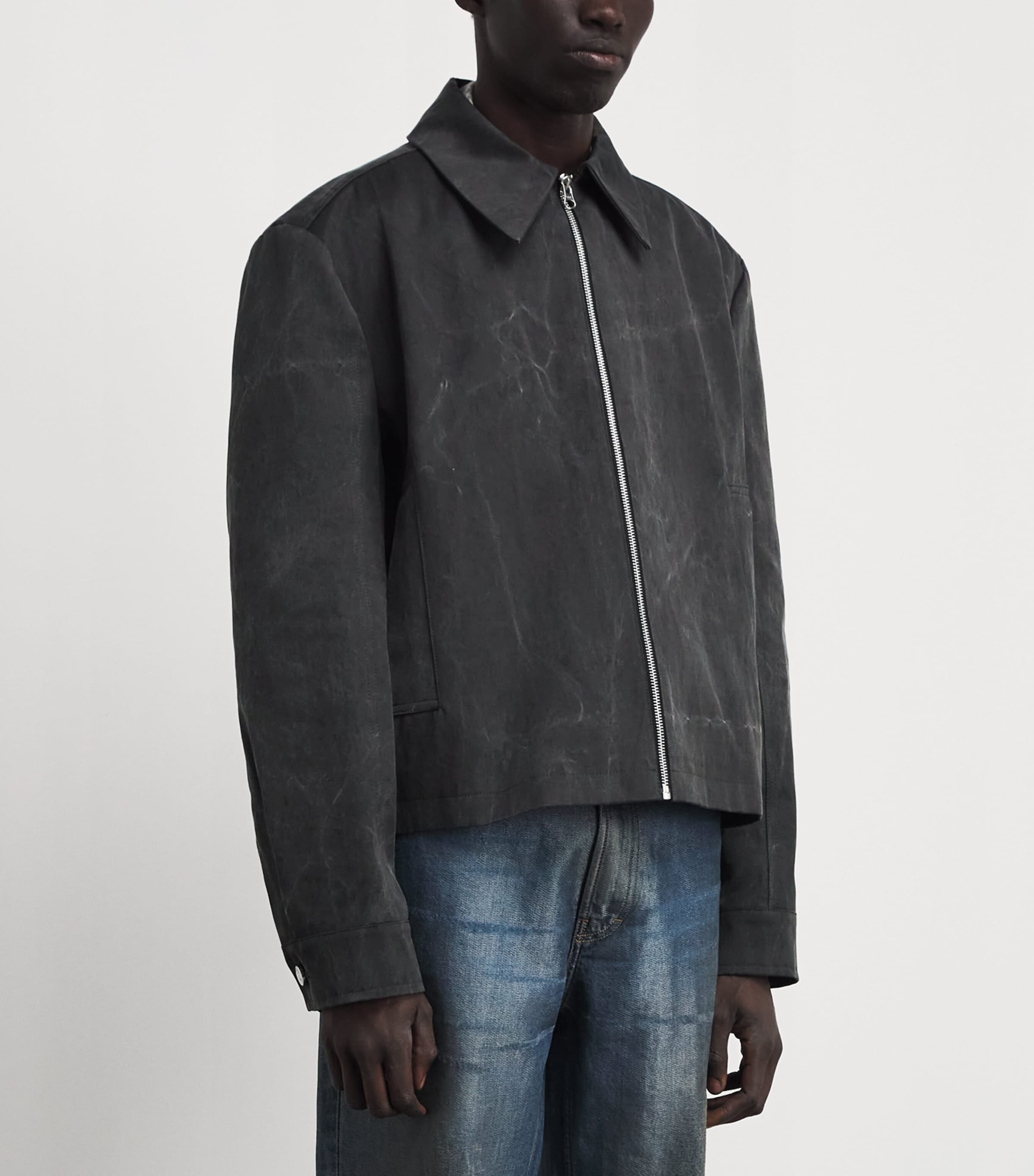 Séfr Mens Cotton Tazio Jacket Marble Charcoal Image 4