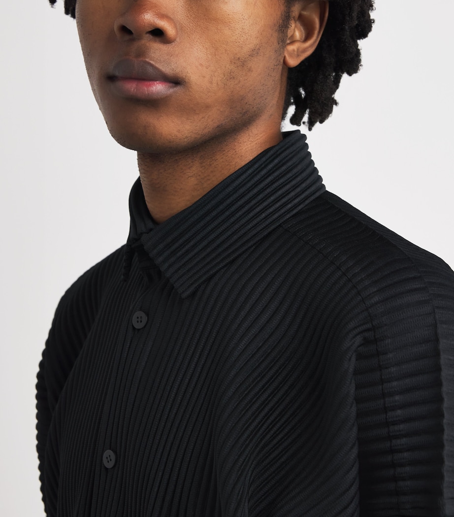 Pleated Shirt 15-BLACK Image 6