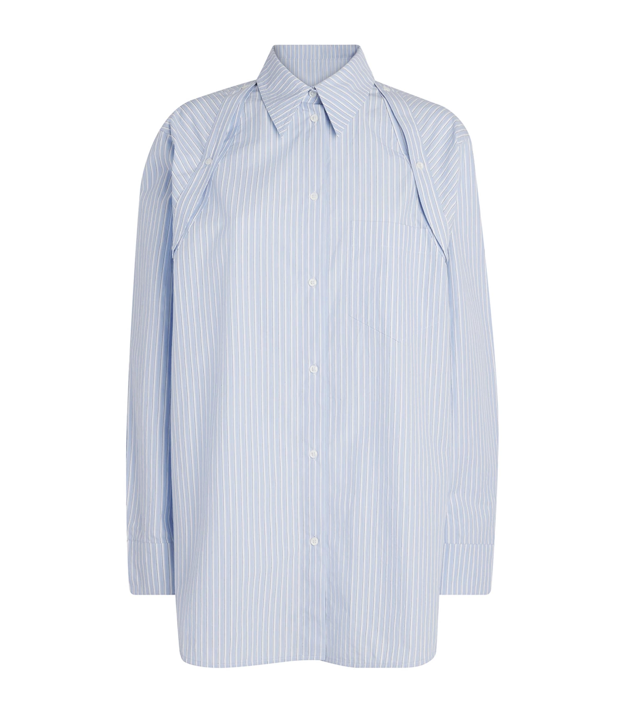 Nanushka Womens Cotton Nananda Shirt Blue/white/navy Image 1