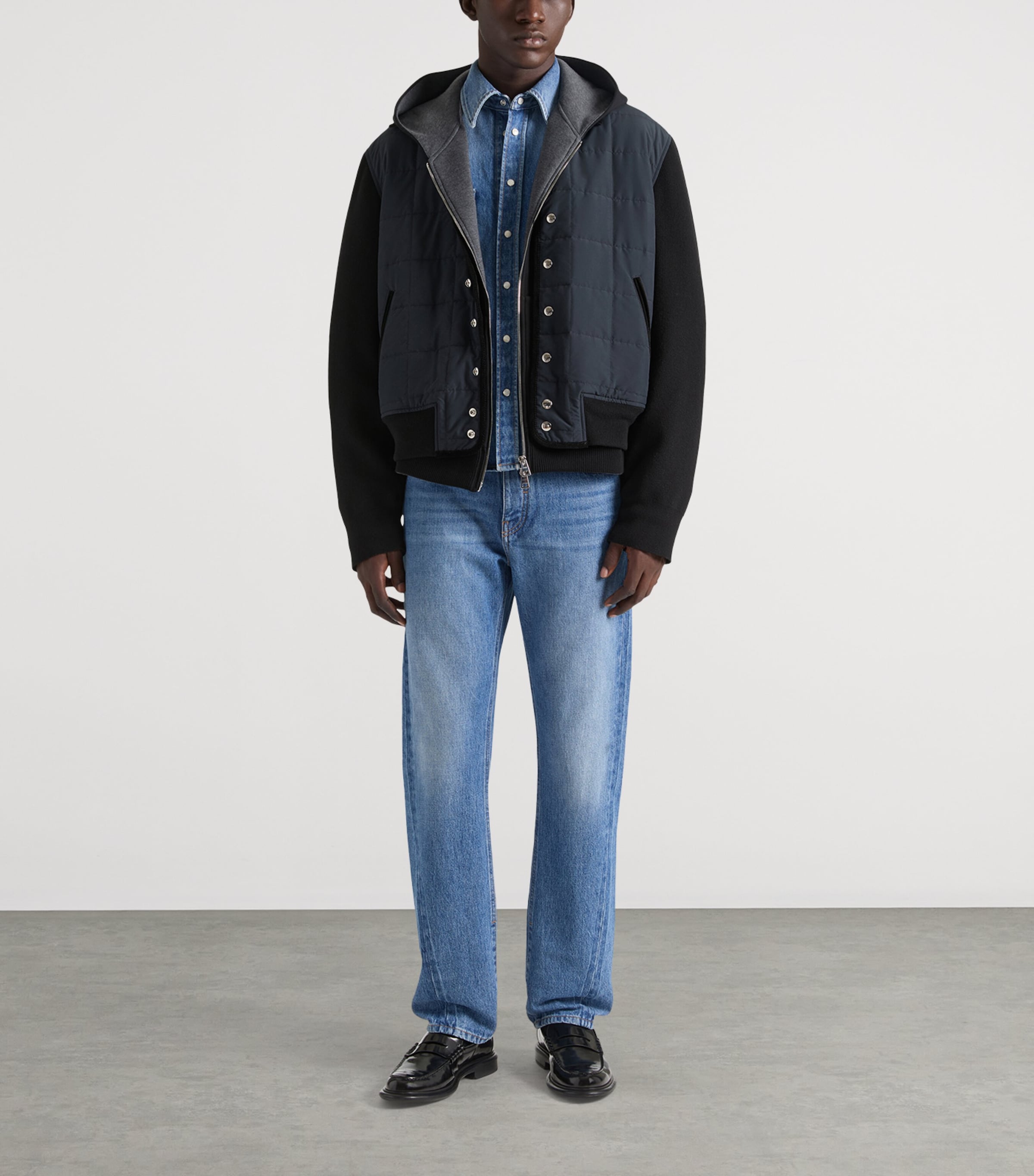 Quilted Bomber Jacket BLACK Image 2