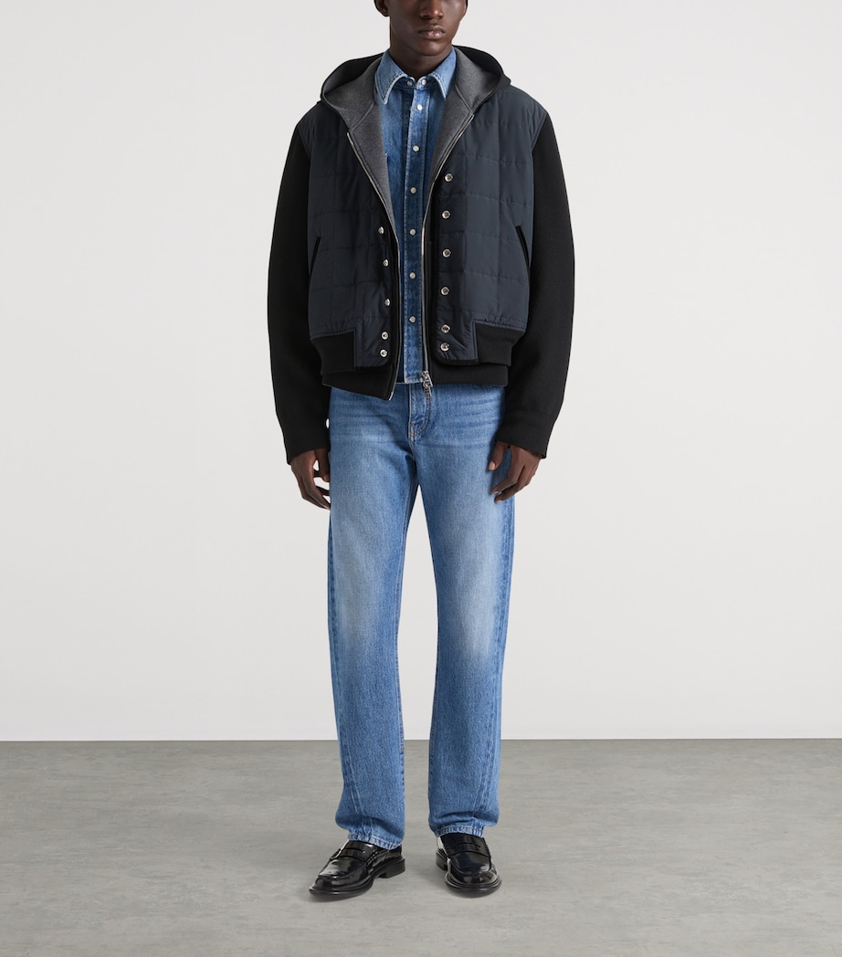 Quilted Bomber Jacket BLACK Image 2