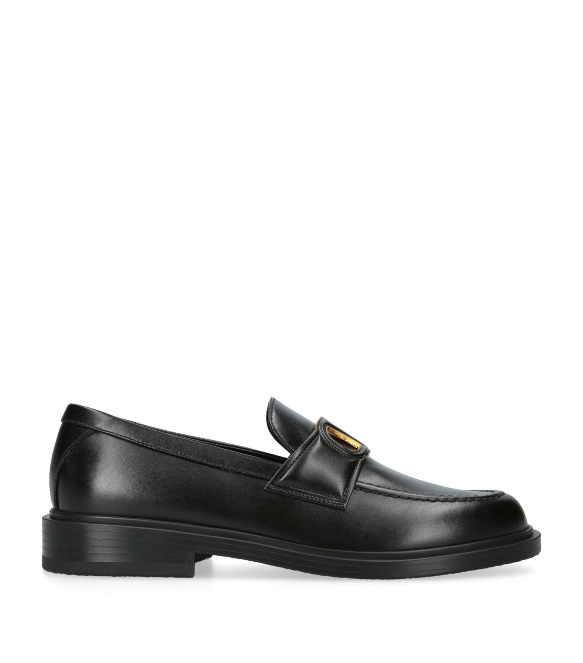 Valentino Garavani Logo Loafers 30 In Black