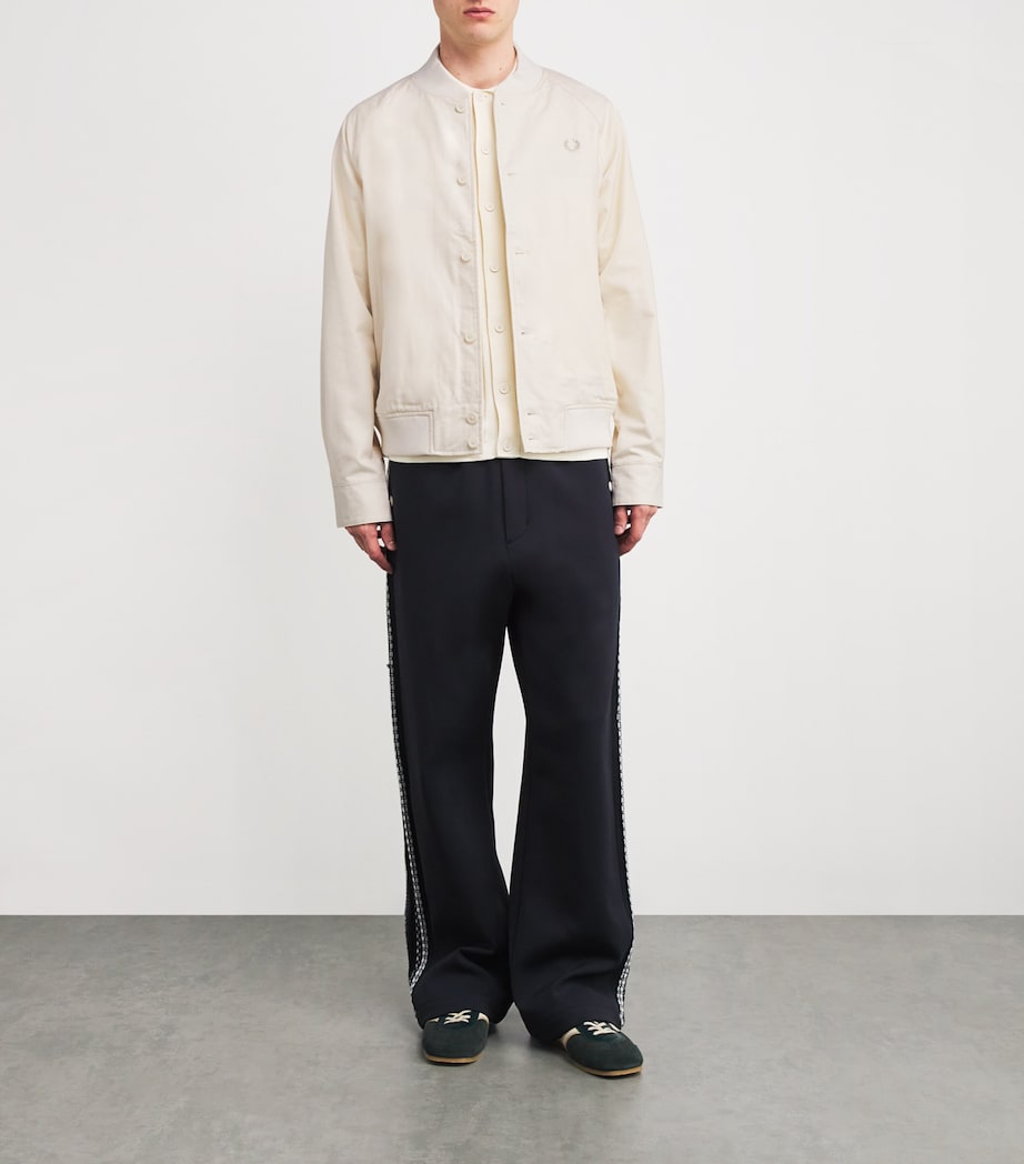 Cotton-Blend Twill Tennis Bomber Jacket 560-ECRU Image 2