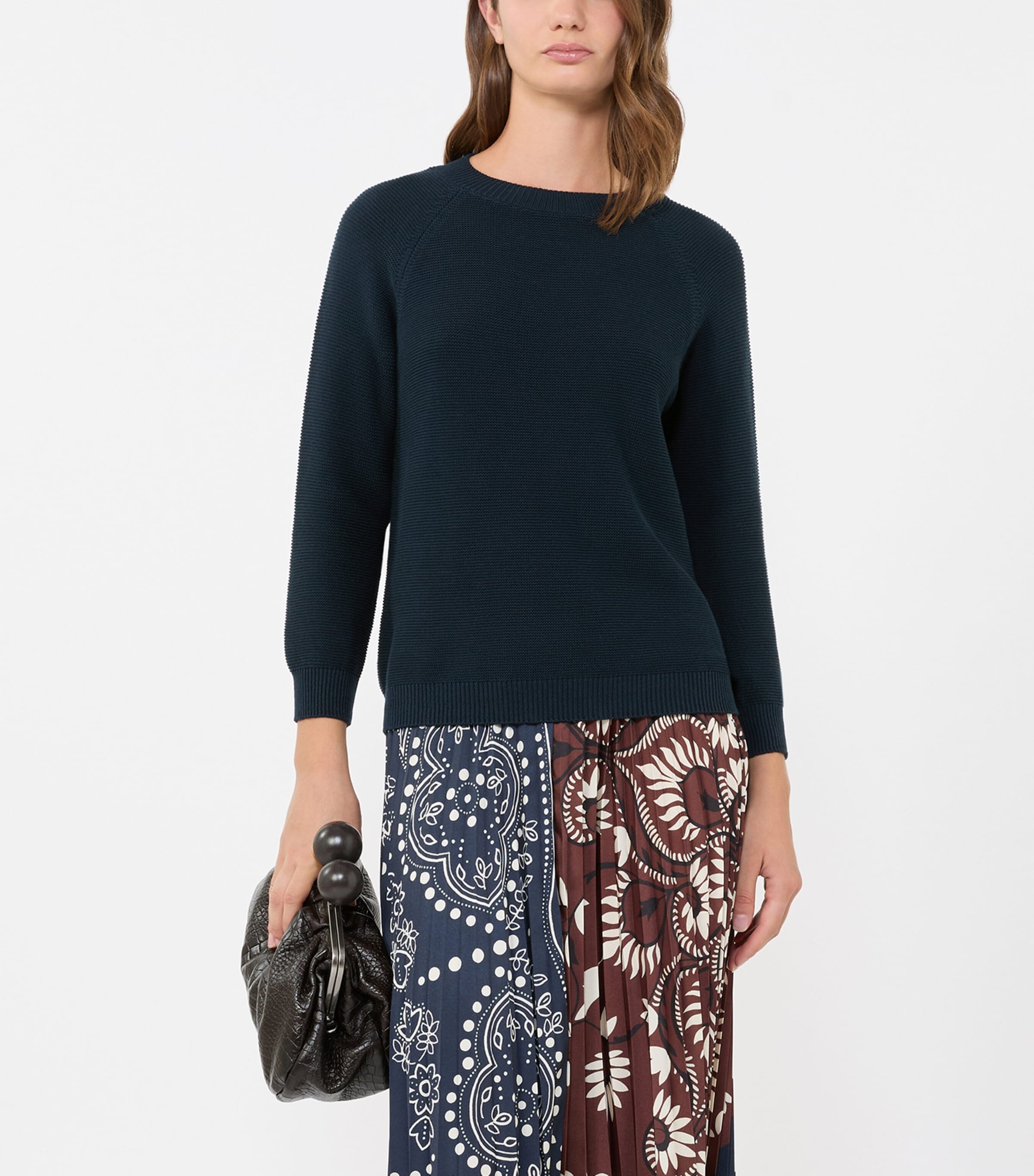 Cotton Knitted Sweater NAVY Image 5