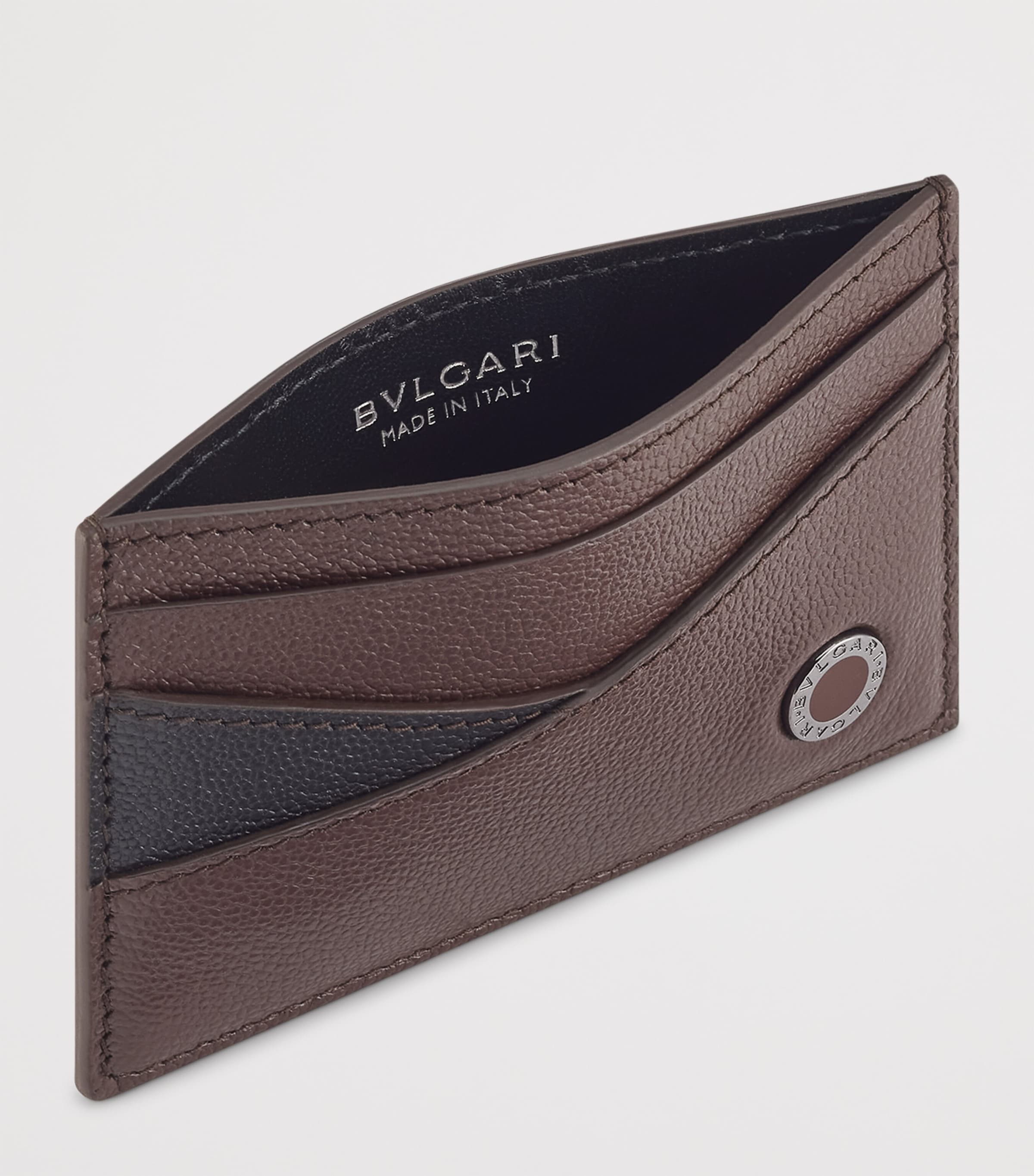 Leather Bvlgari Man Card Holder BROWN MEDIUM Image 2