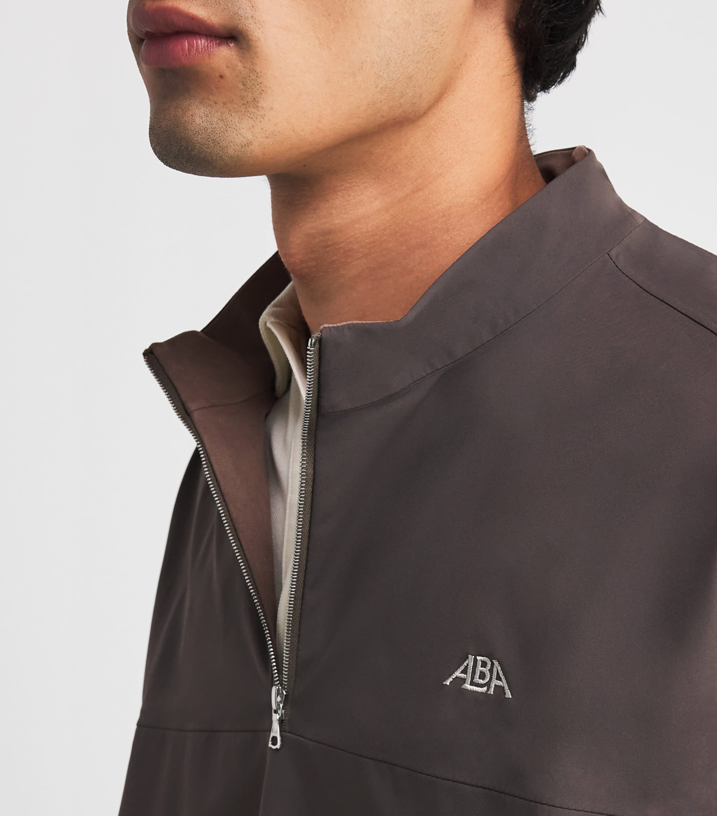 Alba Mens Quarter-Zip Jacket Mud Image 3