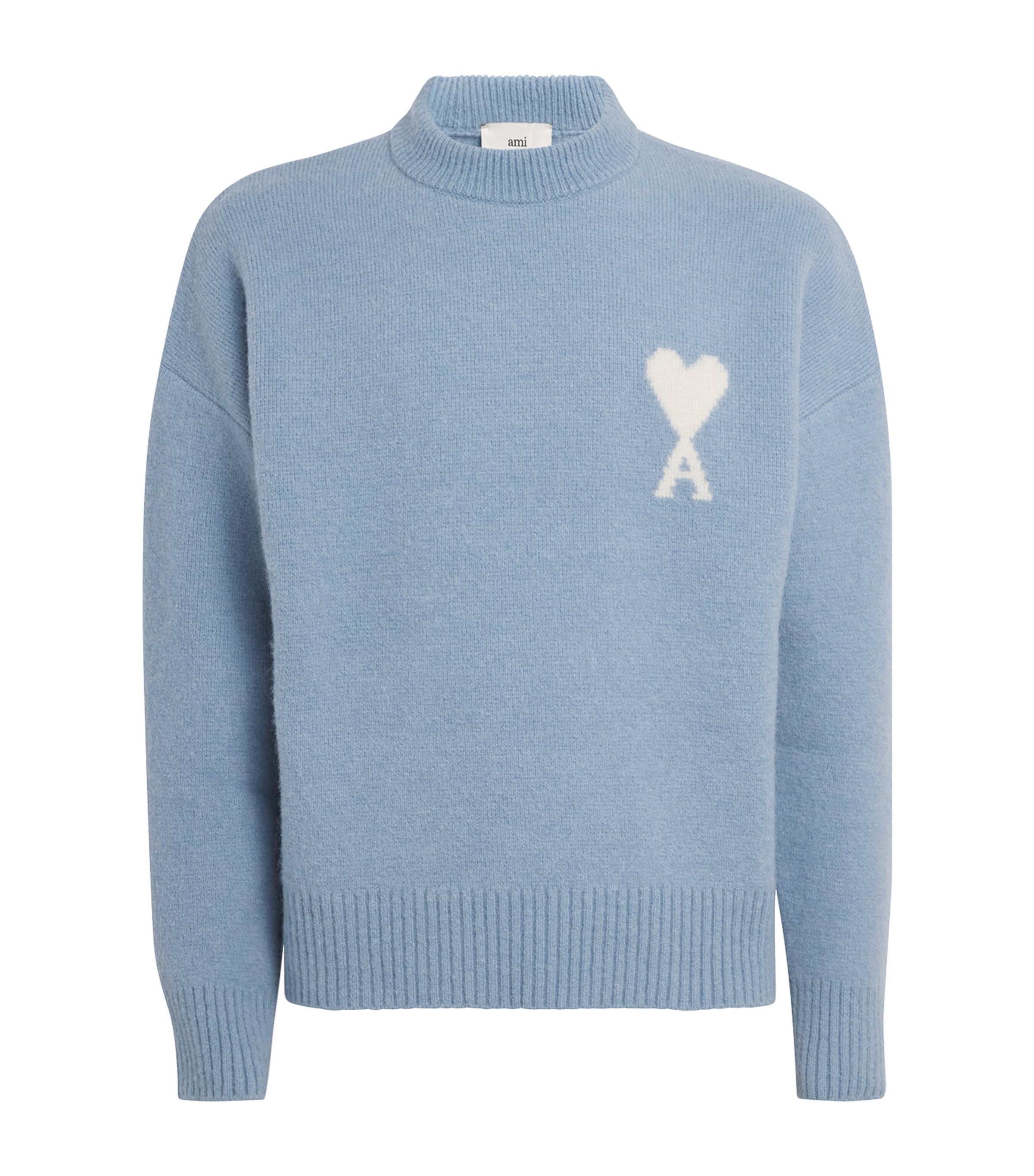 Ami Alexandre Mattiussi Alpaca-blend Ami De Coeur Sweater In Blue