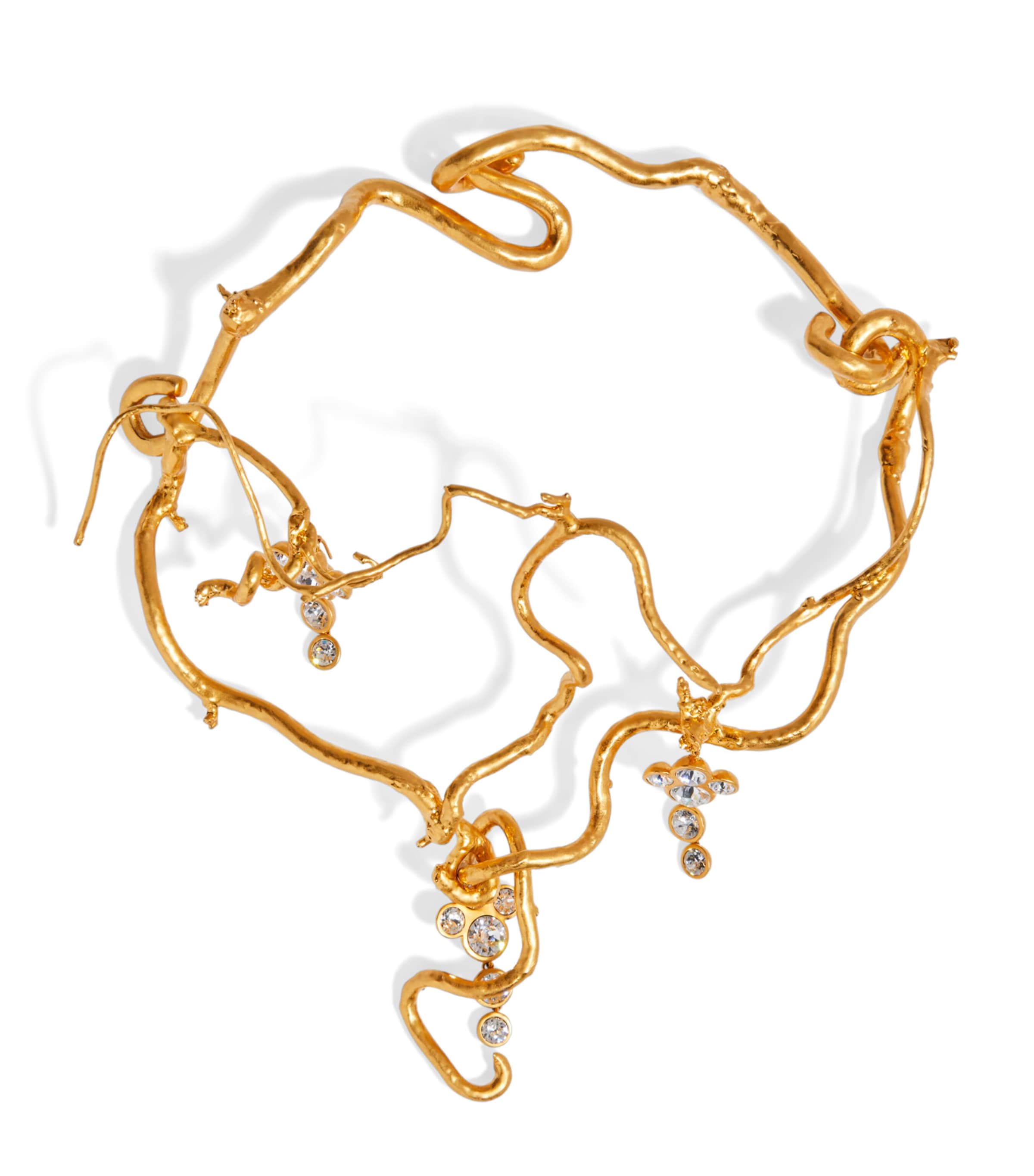 Schiaparelli Rhinestone-Embellished Vine Necklace Gold Image 1