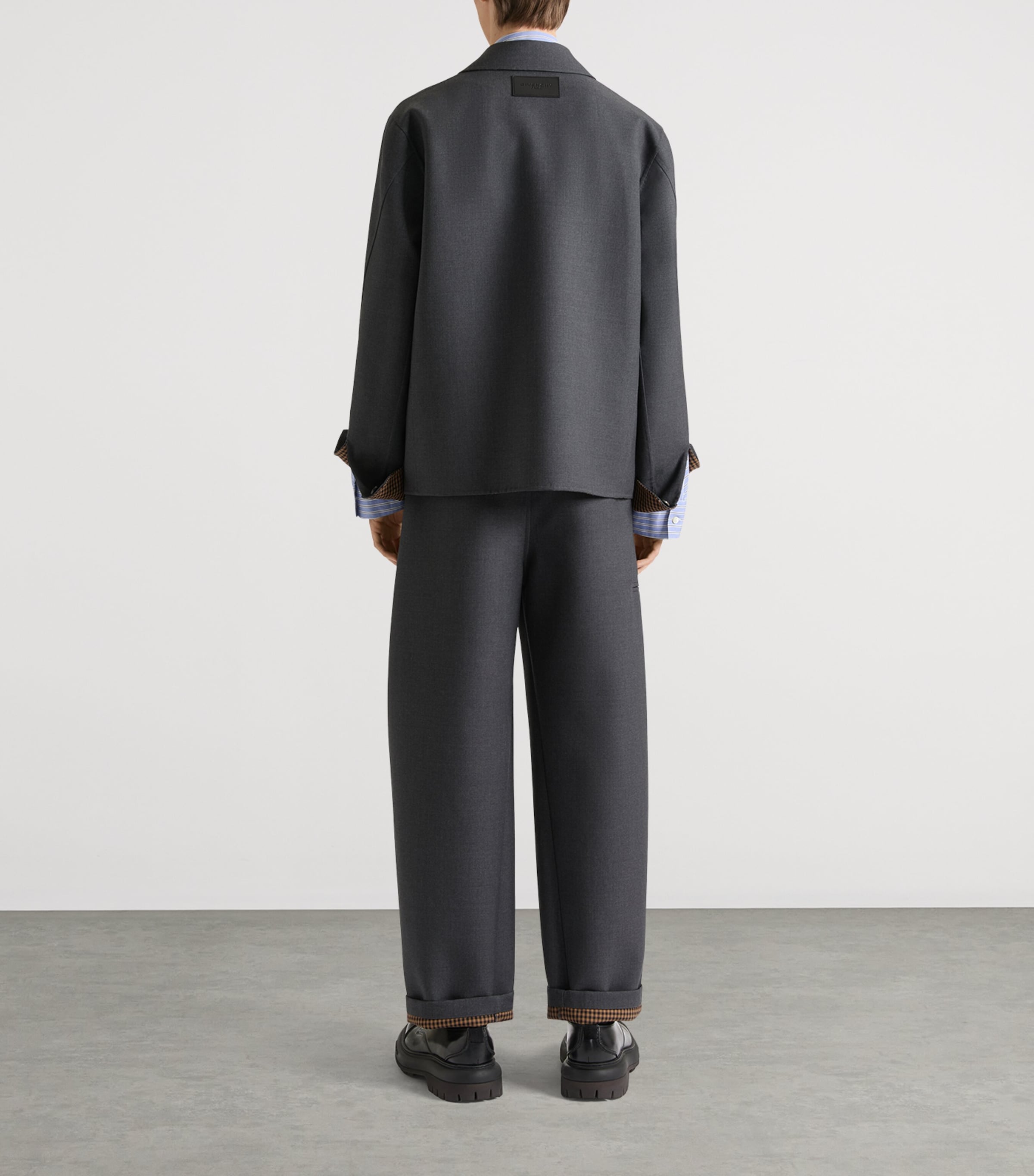 Givenchy Mens Wool-Silk Couture Seam Trousers Image 4