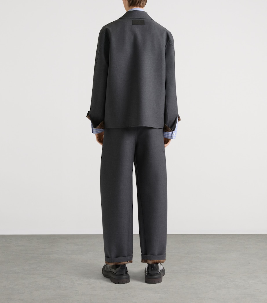 Givenchy Mens Wool-Silk Couture Seam Trousers Image 4