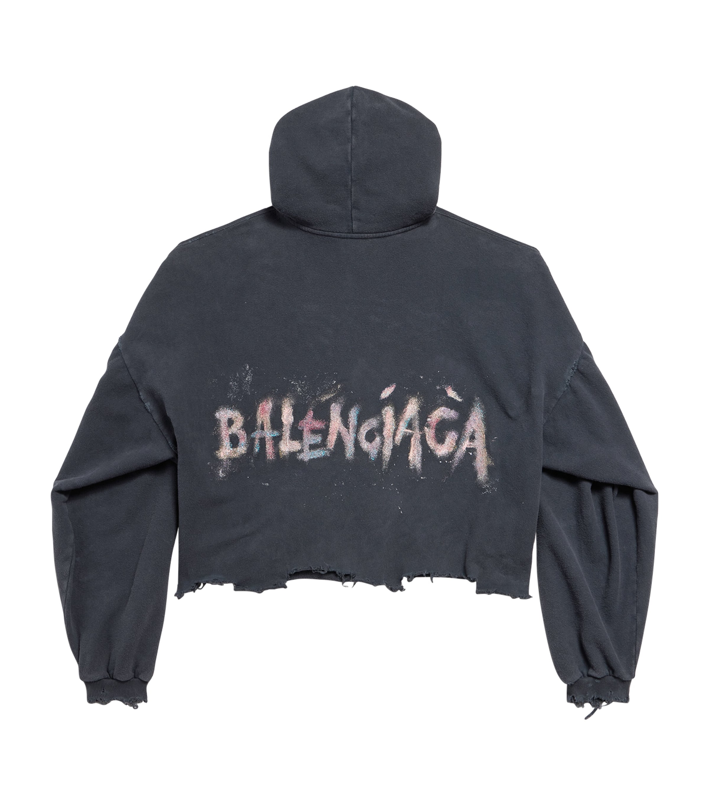 BALENCIAGA Cropped Hoodie パーカー グランジ　ロゴ Balenciaga Logo Embellished Cropped Hoodie - Bergdorf Goodman