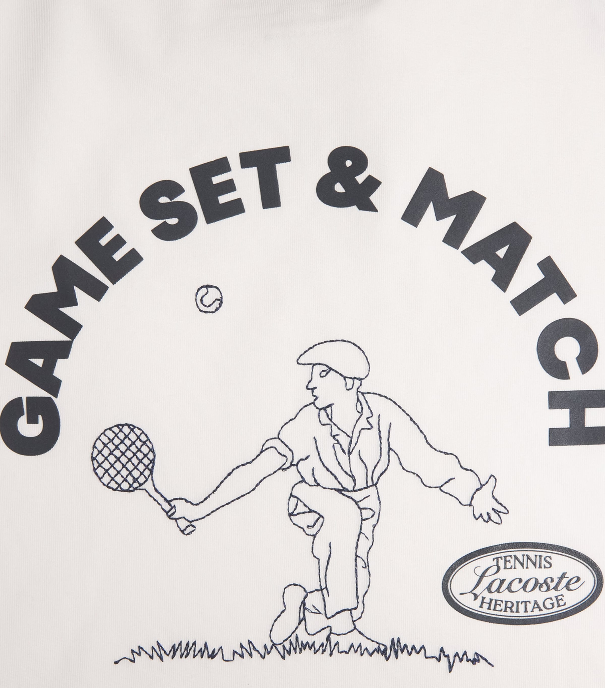 Lacoste Mens Ultra Dry Tennis Heritage Graphic T-Shirt Flour Image 6