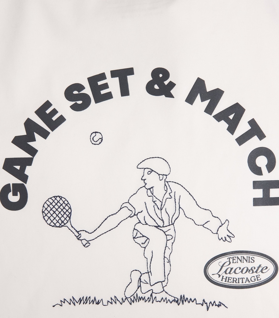 Lacoste Mens Ultra Dry Tennis Heritage Graphic T-Shirt Flour Image 6