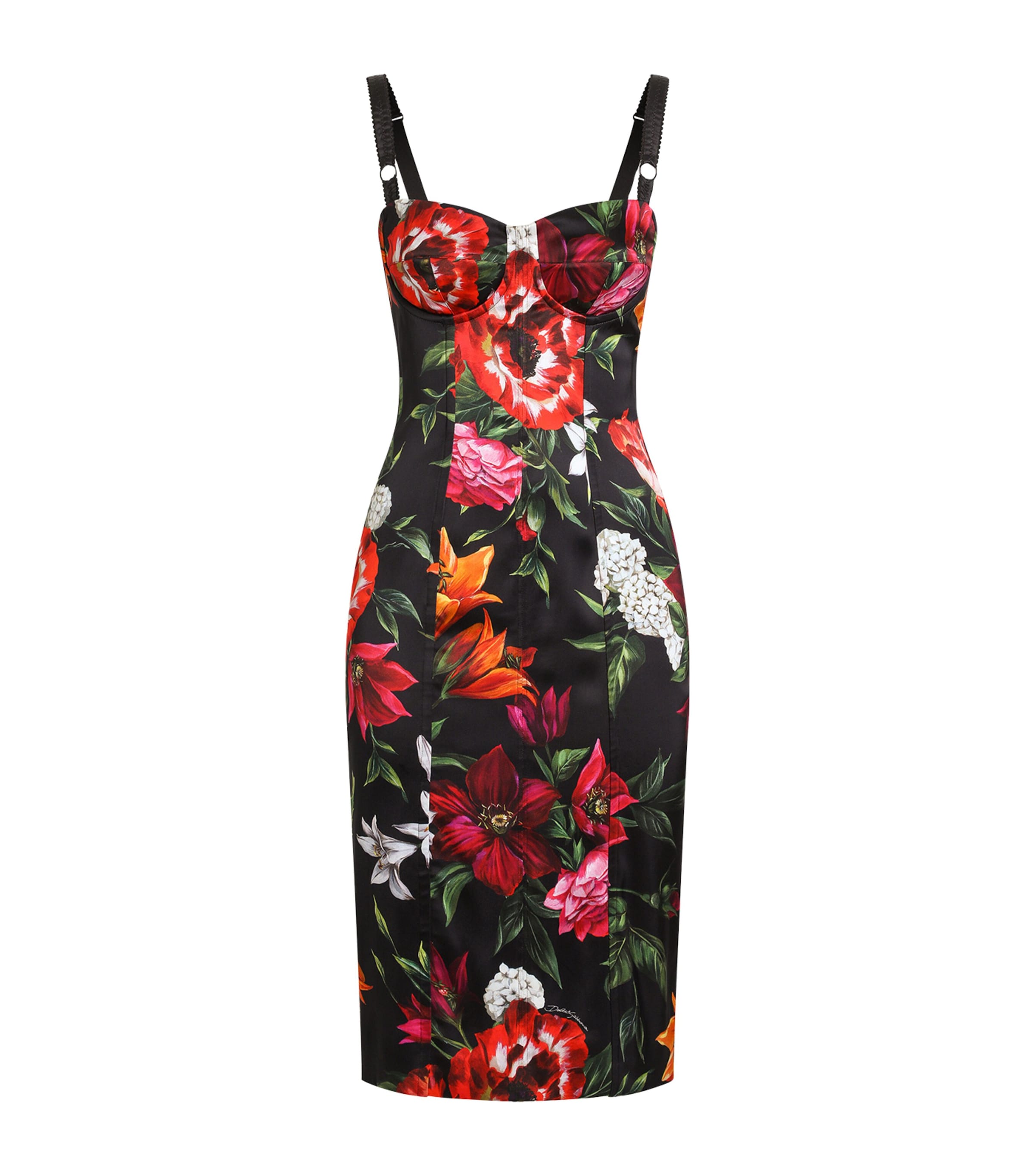 Dolce & Gabbana Women Satin Printed Dress In Multi