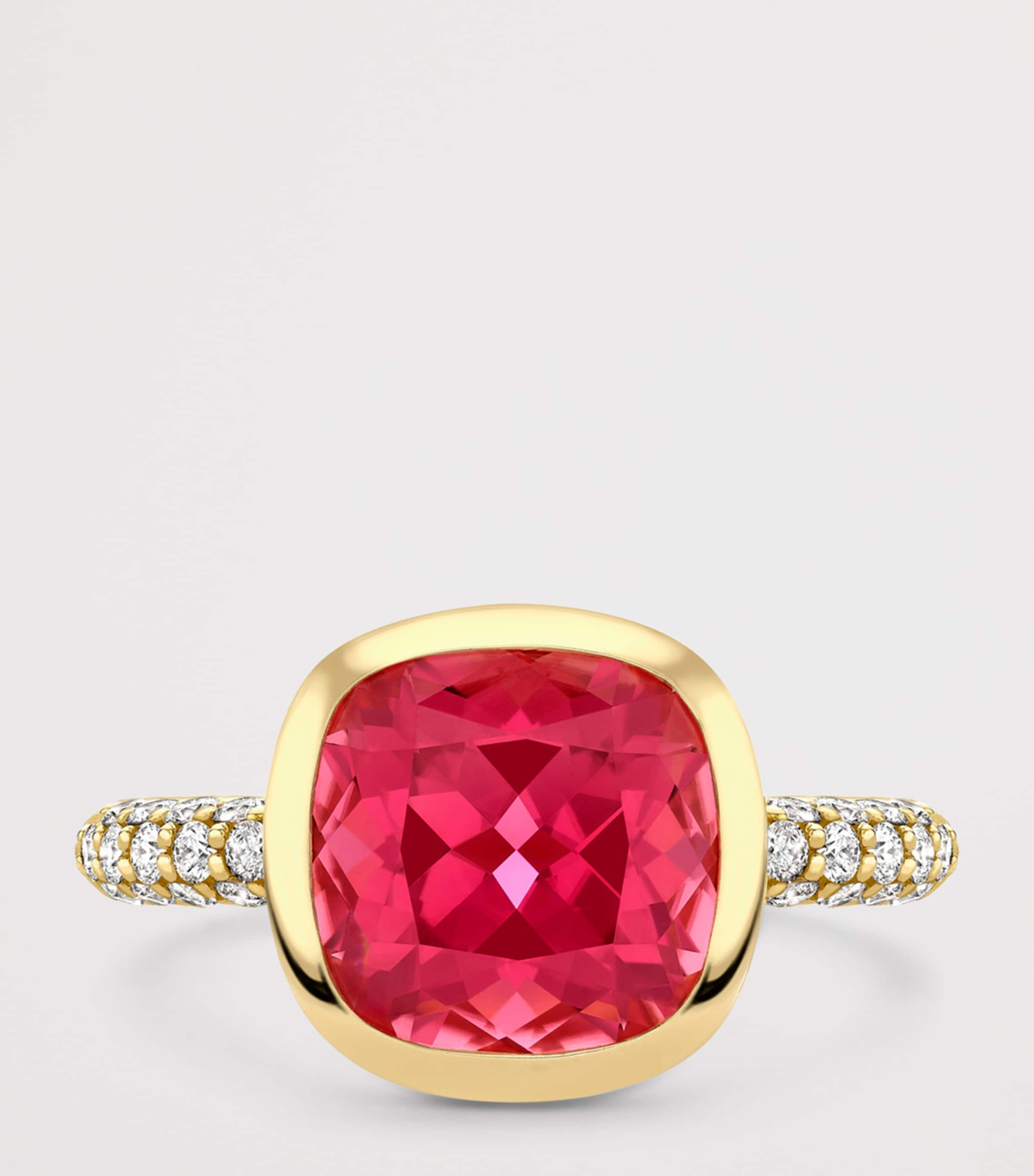 Boodles Yellow Gold, Diamond and Tourmaline Dolce Vita Cushion Ring Yellow Gold Image 3