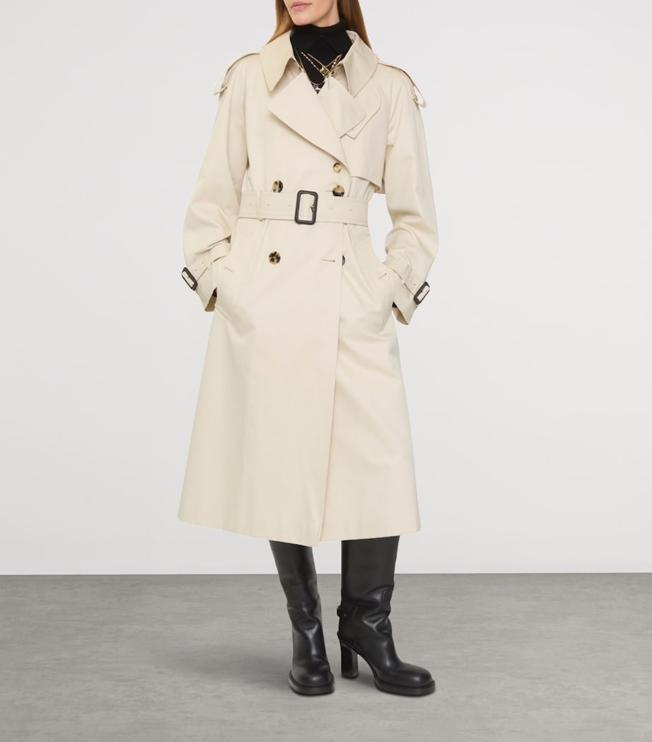 Gabardine Fitzrovia Long Trench Coat CLAM Image 2