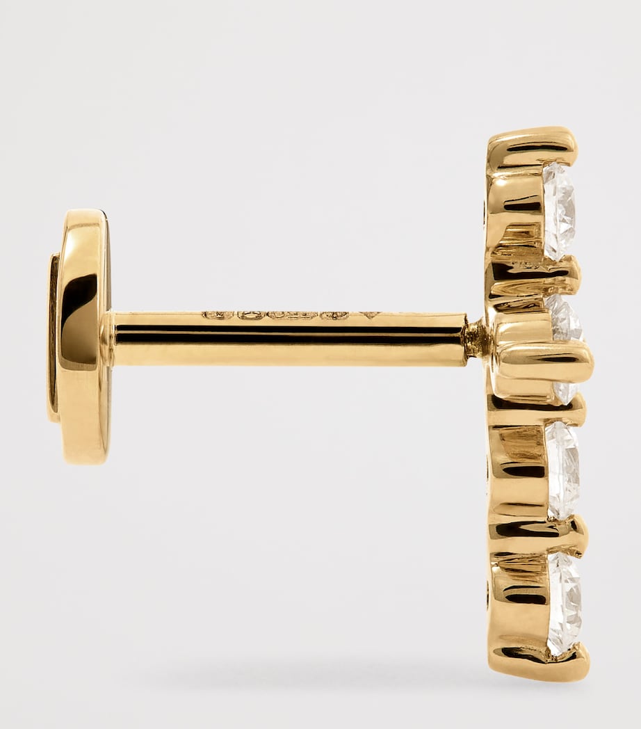 Persée Yellow Gold and Diamond Cross Single Stud Earring Yellow Gold Image 4