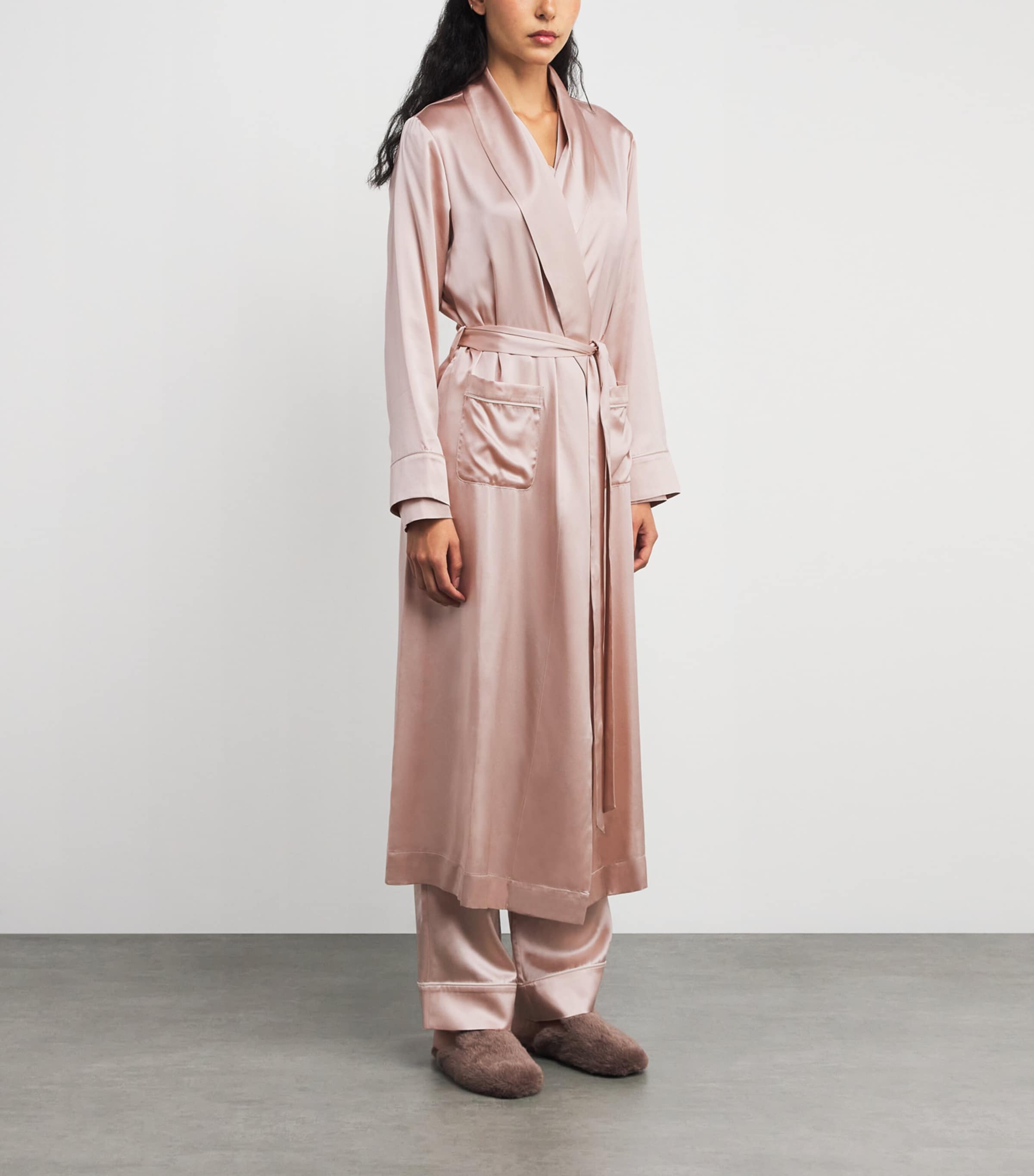 Silk Satin Robe PINK Image 3