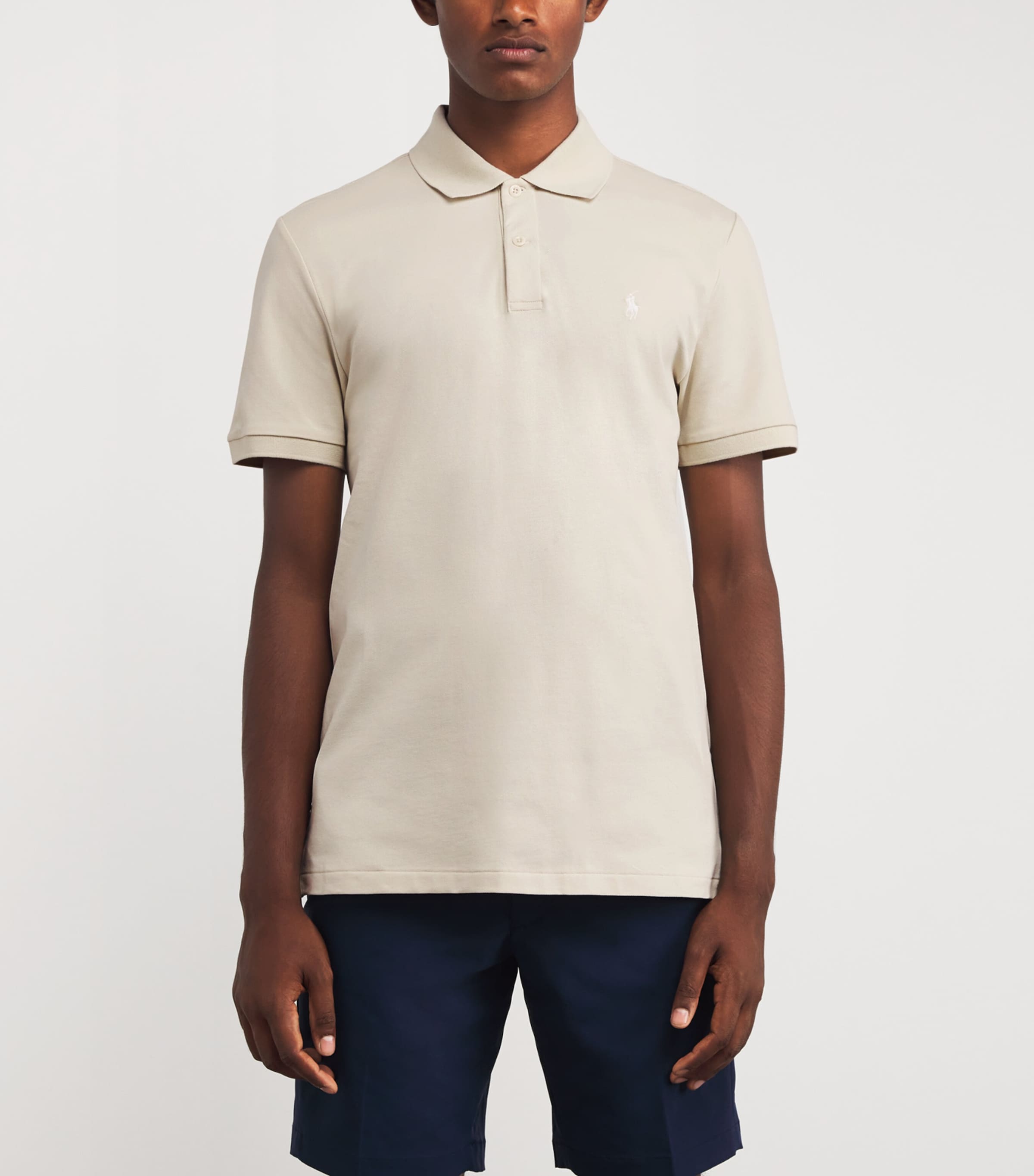 Stretch-Cotton Performance Tailored Polo Shirt BASIC SAND Image 3