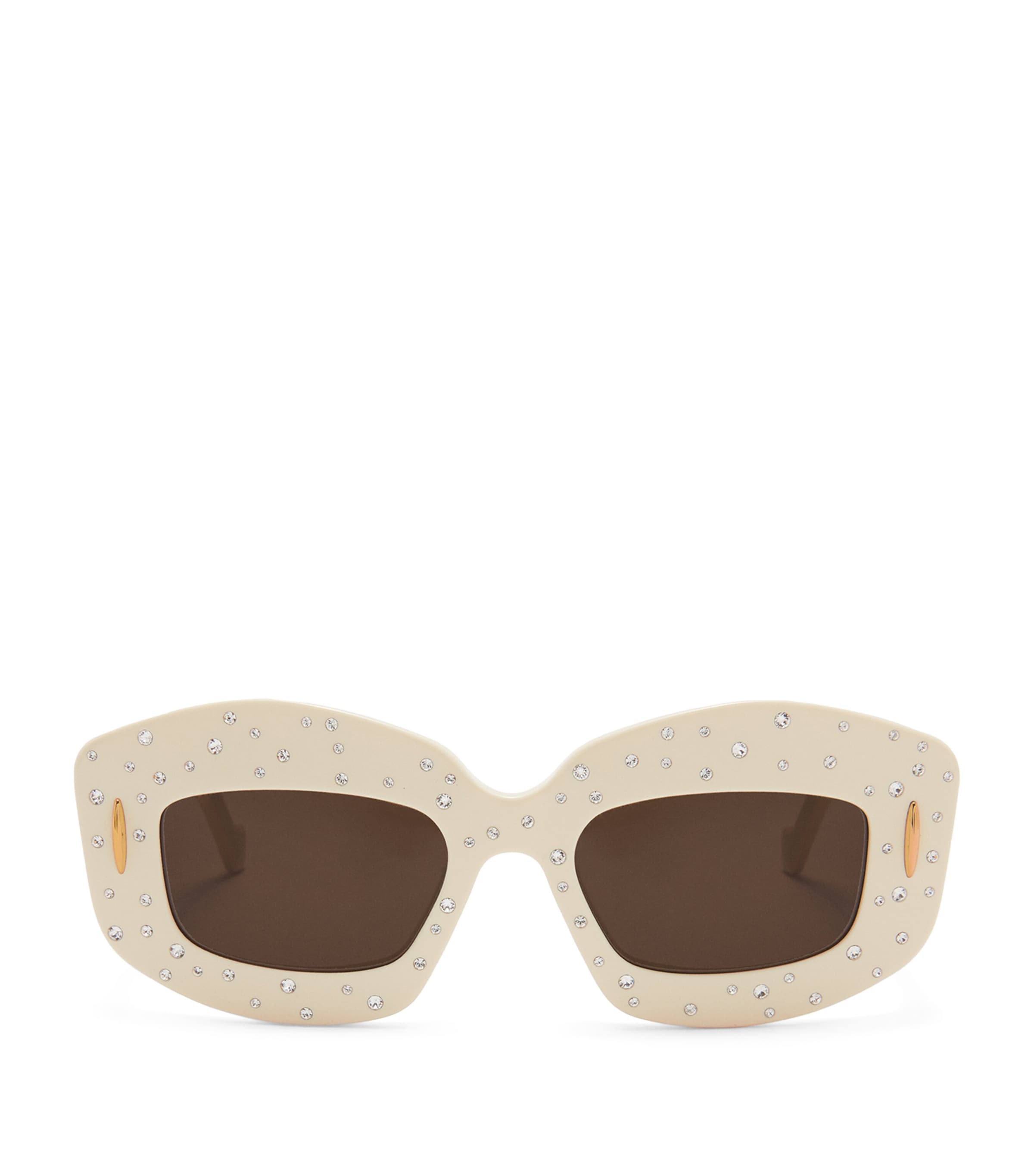 Loewe Smooth Pavé Screen Sunglasses In White