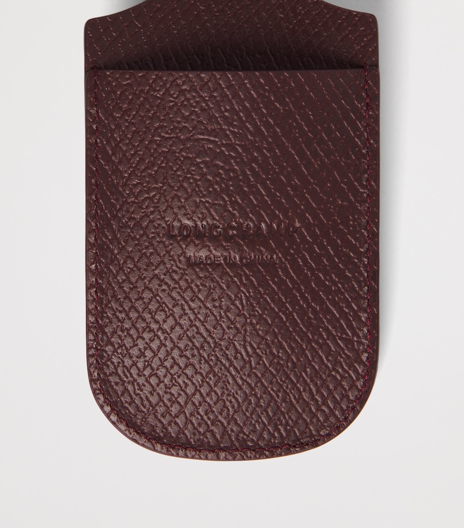 Longchamp Leather Le Pliage One Keyring Bordeaux Image 2