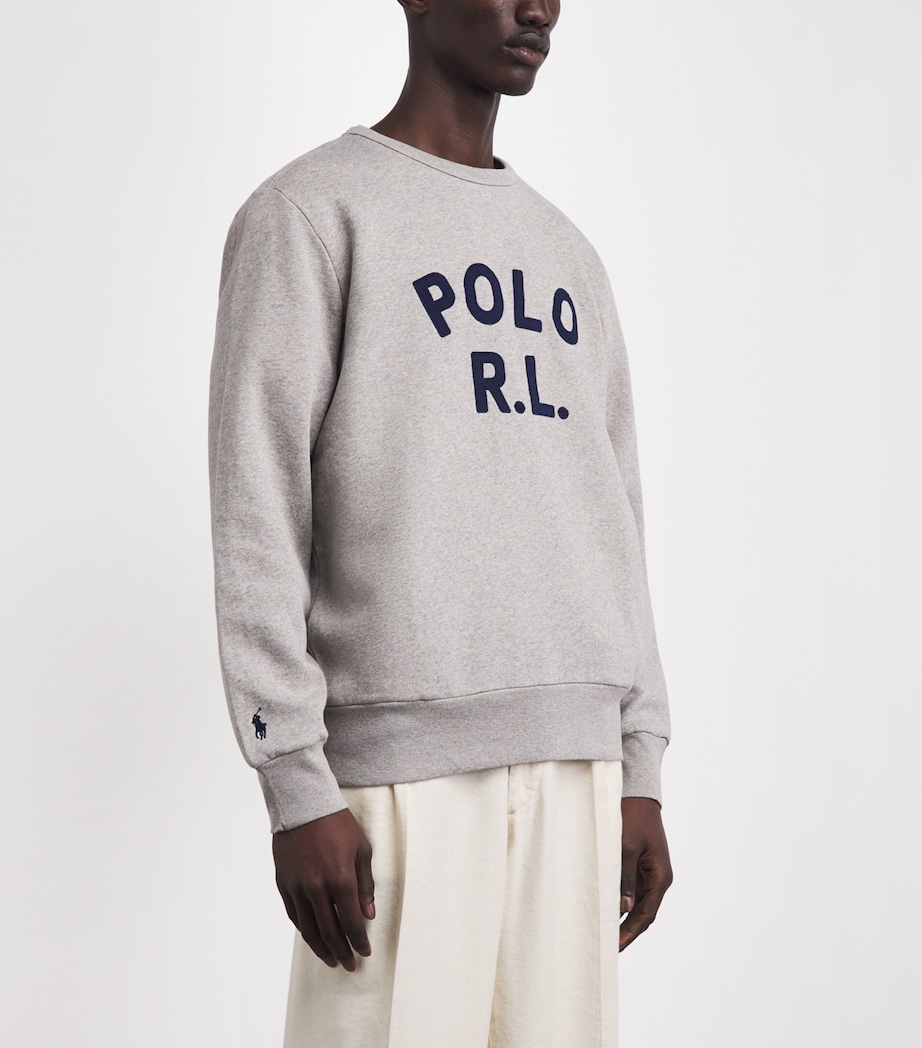 Polo Ralph Lauren Mens Cotton-Blend Logo Sweatshirt Dark Sport Heather Image 4