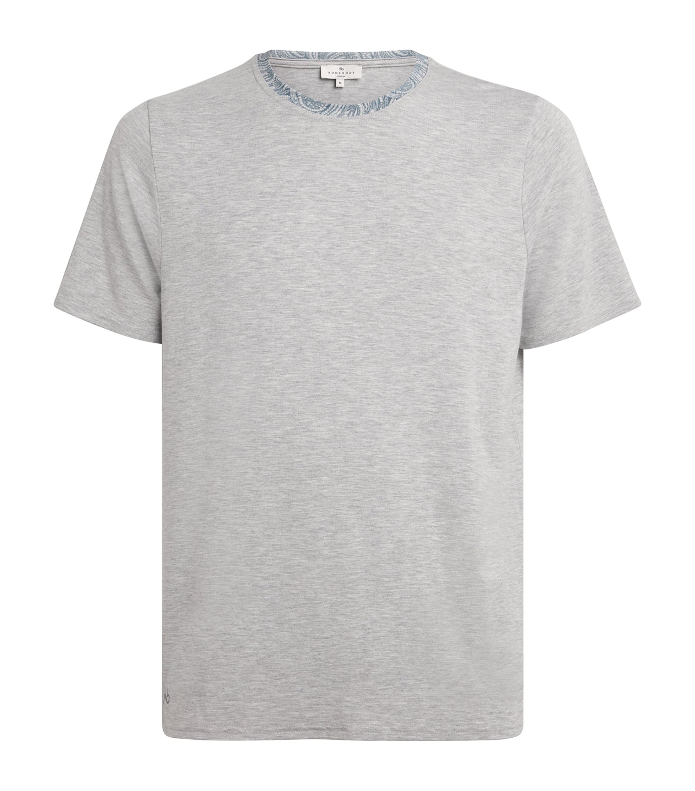 Homebody Mens Liberty-Collar Lounge Top Light Grey Image 1