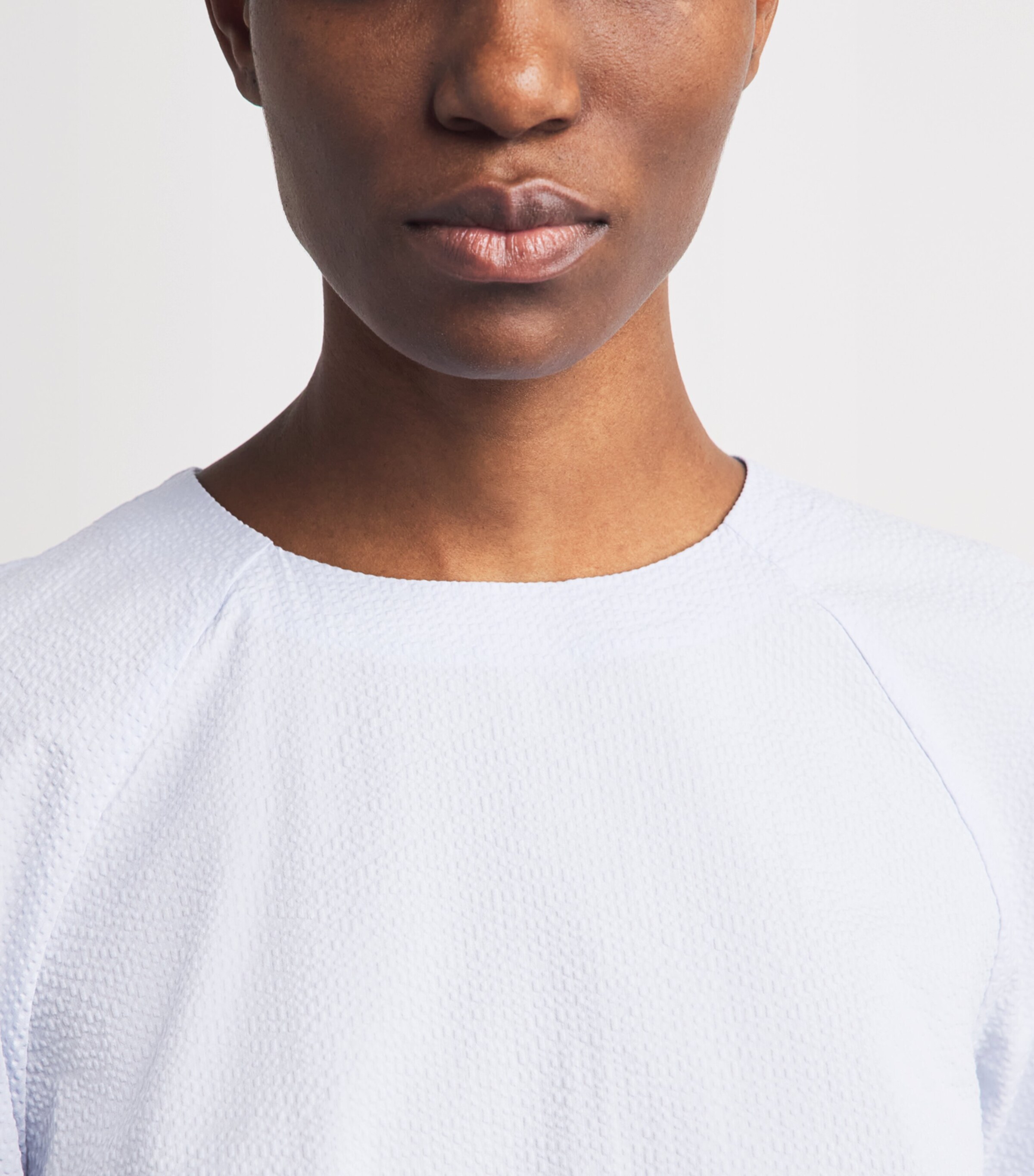 MM Womens Cotton Textured T-Shirt Sky Blue Image 3