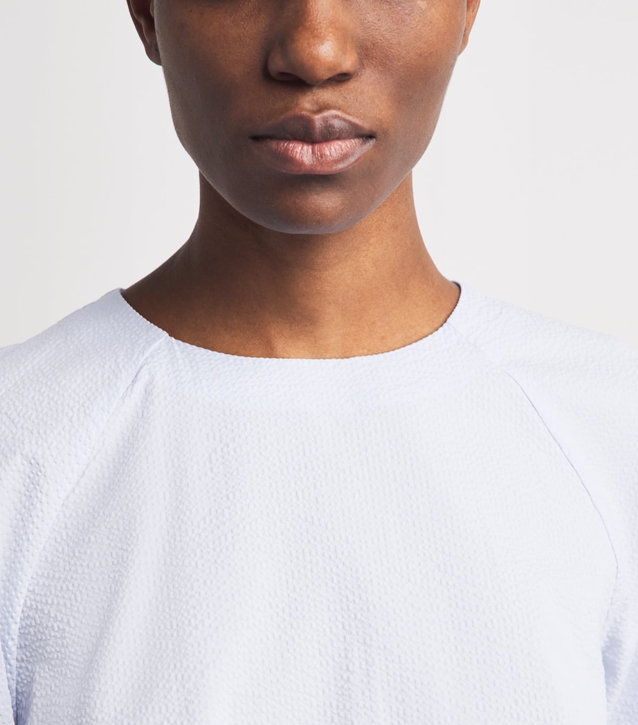 MM Womens Cotton Textured T-Shirt Sky Blue Image 3
