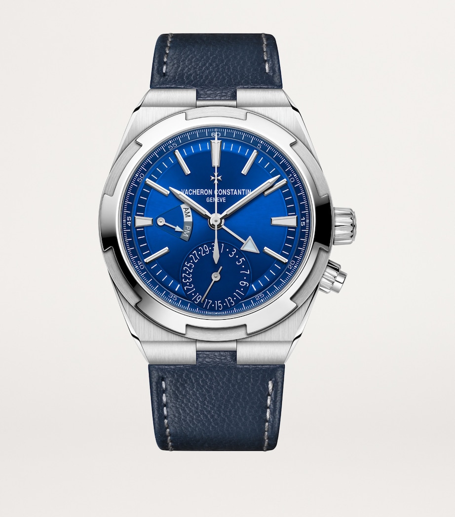 Vacheron Constantin Stainless Steel Overseas Dual Time Watch 41mm Blue Image 4