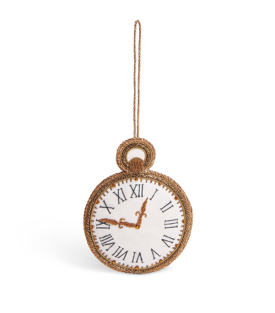 Tinker Tailor Pocket Watch Tree Decoration White & Navy Image 1