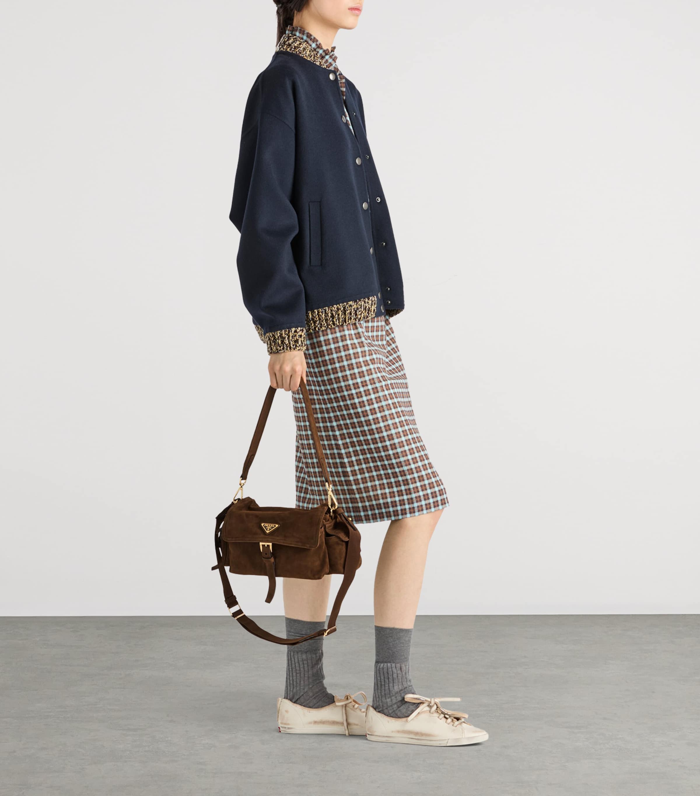 Medium Suede Explore Shoulder Bag F0324 Image 2