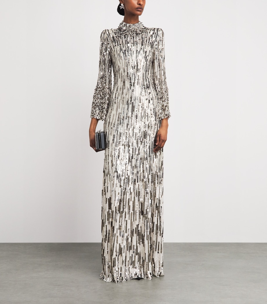 Jenny Packham Womens Embellished Memphis Gown White Image 2