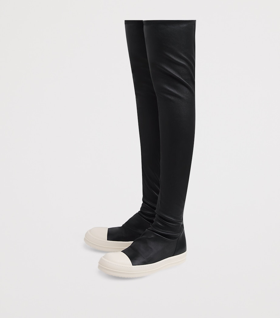 Leather Over-The-Knee Stockings Sneakers 911 BLACK/MILK/MILK Image 3