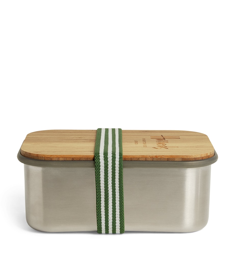 Bamboo-Lid Lunch Box HARRODS GREEN Image 1