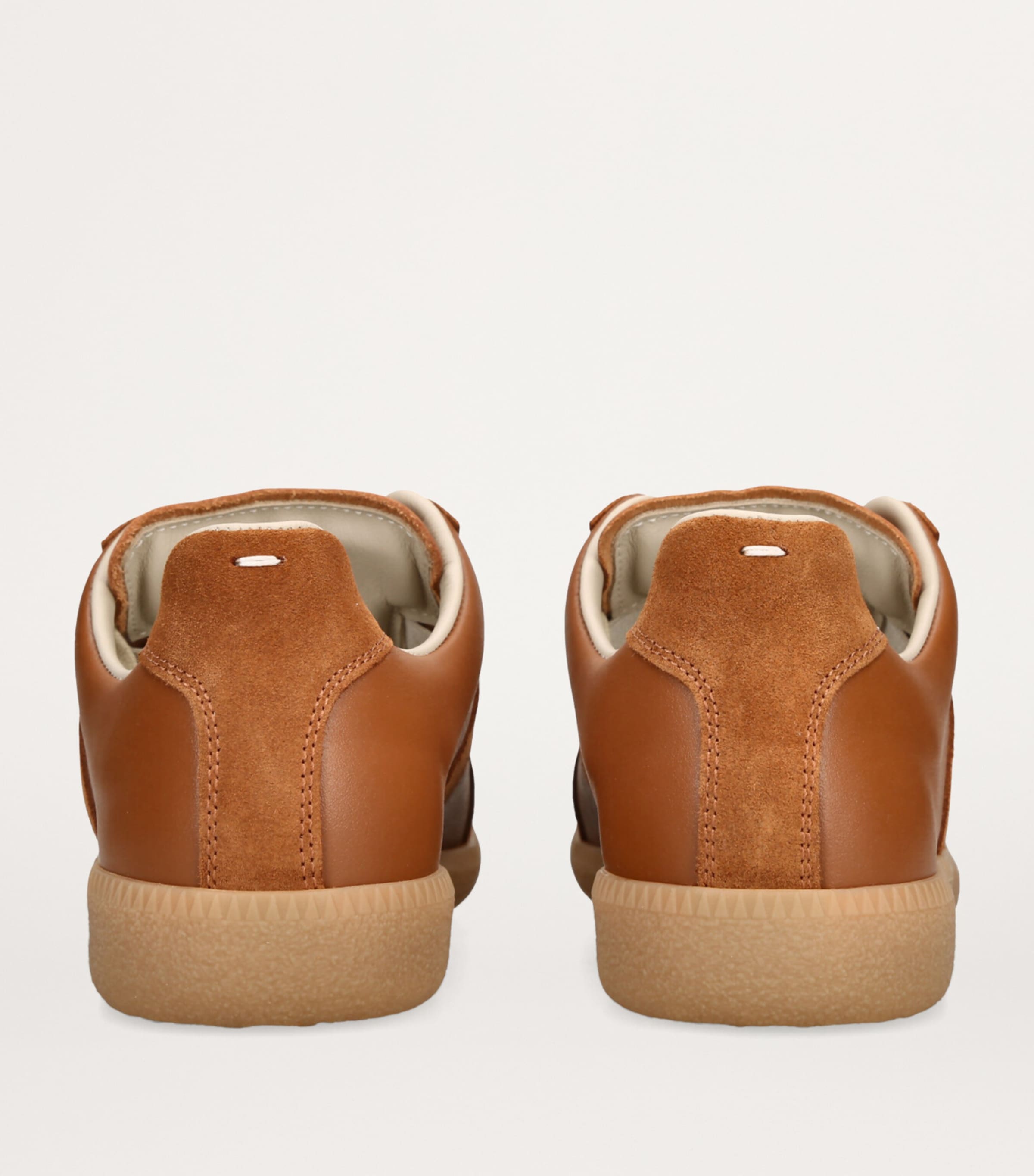 Leather-Suede Replica Sneakers MID BROWN Image 2