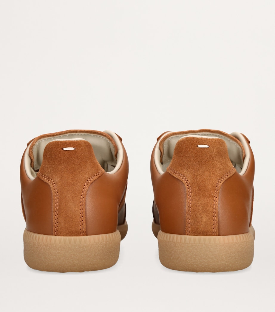 Leather-Suede Replica Sneakers MID BROWN Image 2