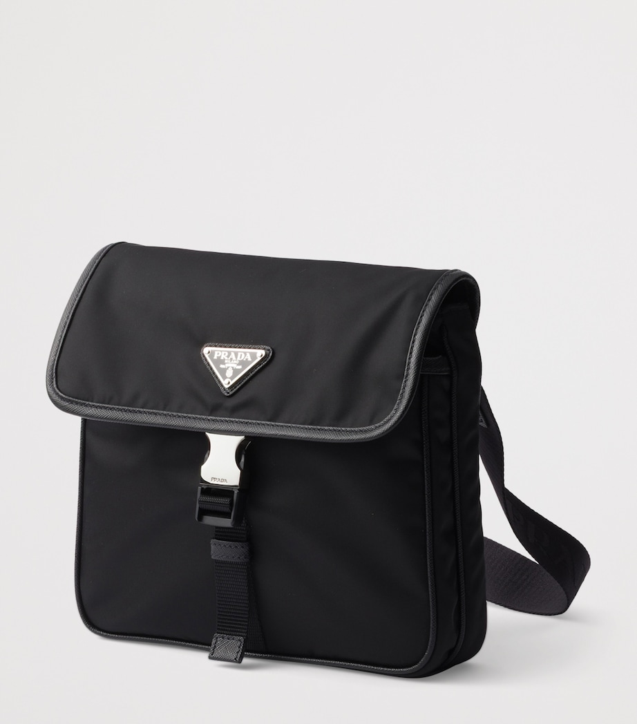 Re-Nylon and Leather Messenger Bag F0002 Image 2