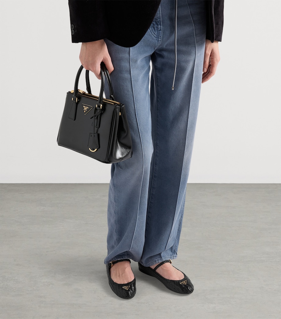 Prada Woven Leather Ballet Flats Black Image 2