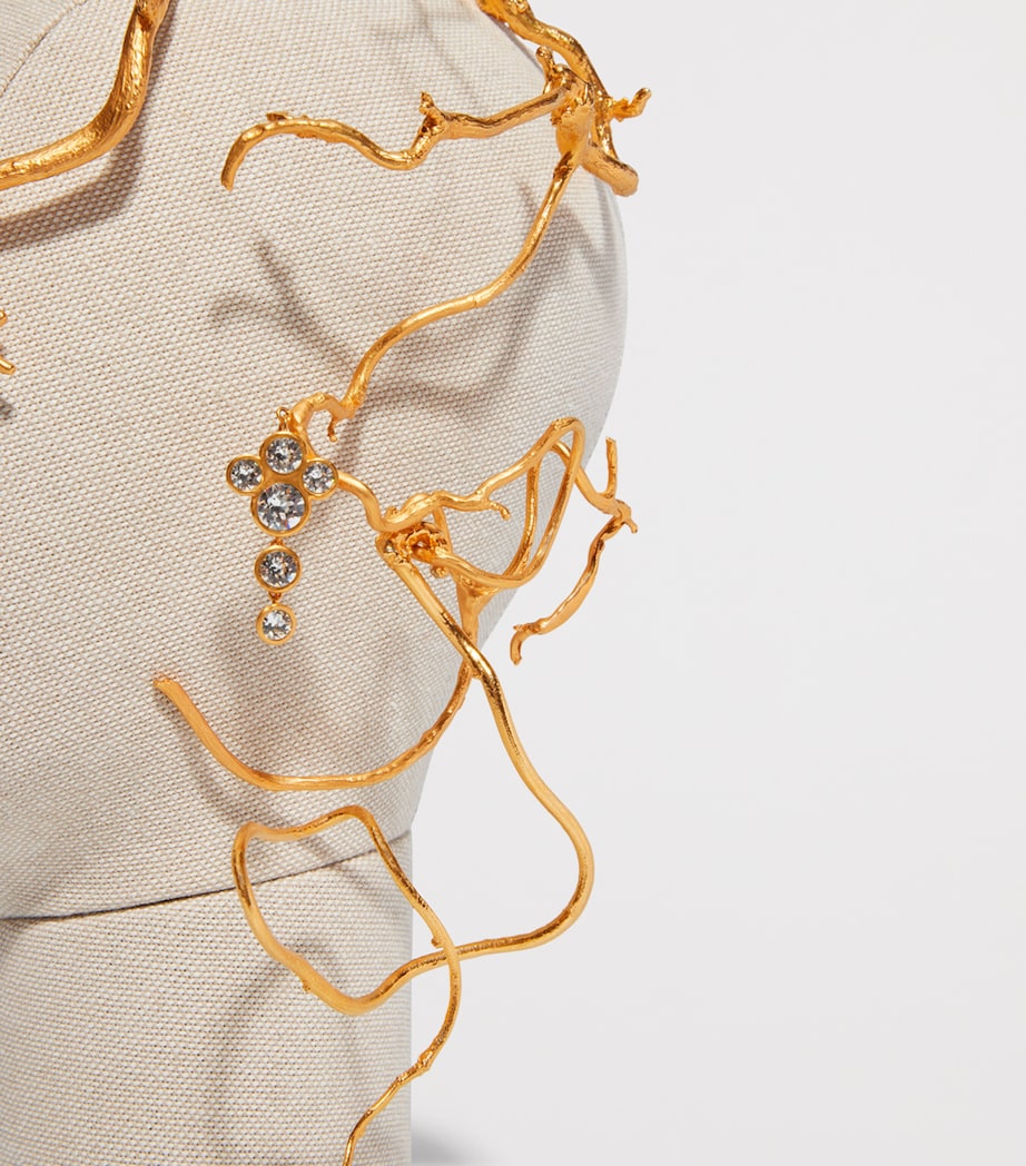 Schiaparelli Vine and Rhinestone Headband Gold Image 6