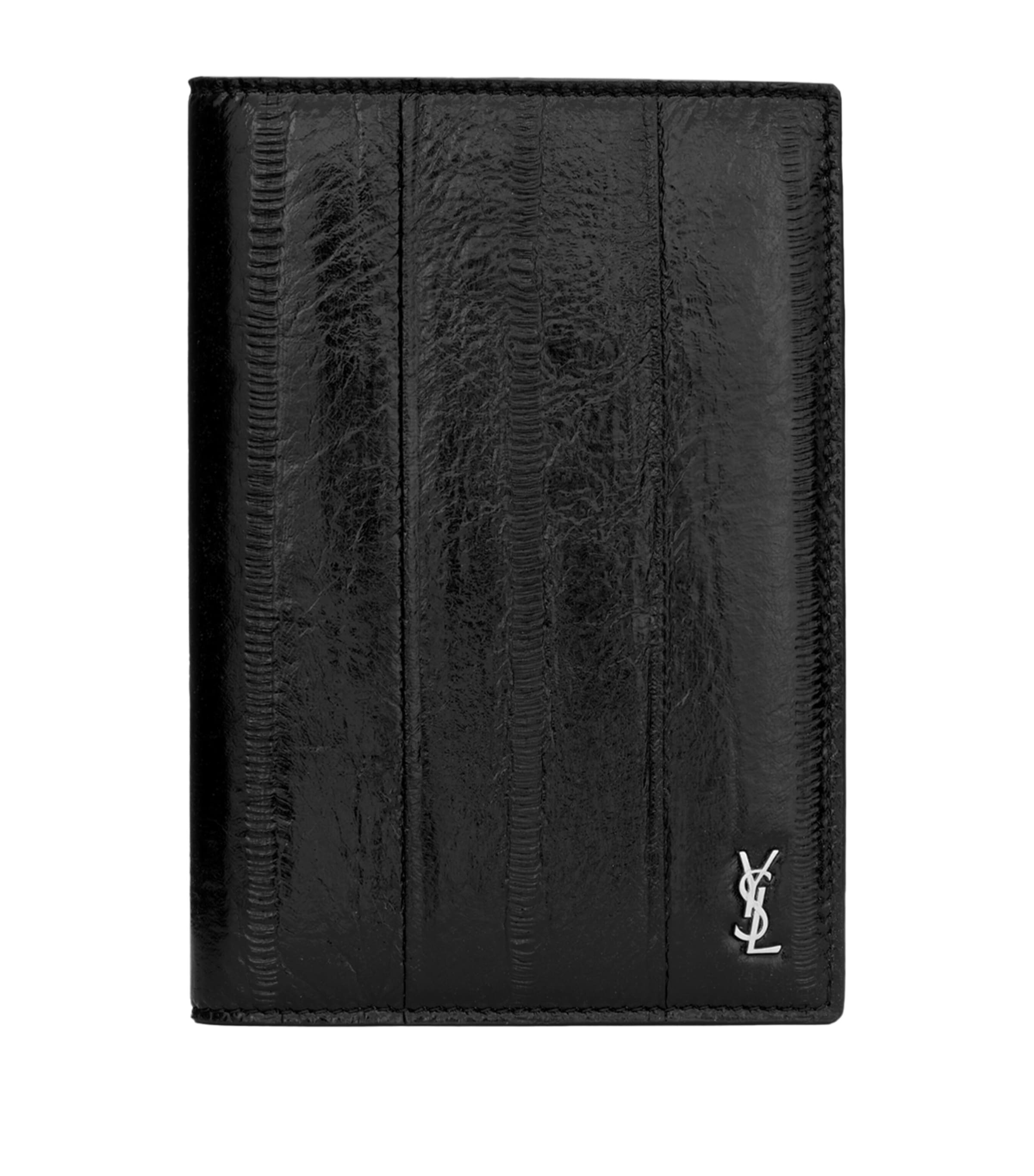 Saint Laurent Leather Monogram Passport Holder Image 1