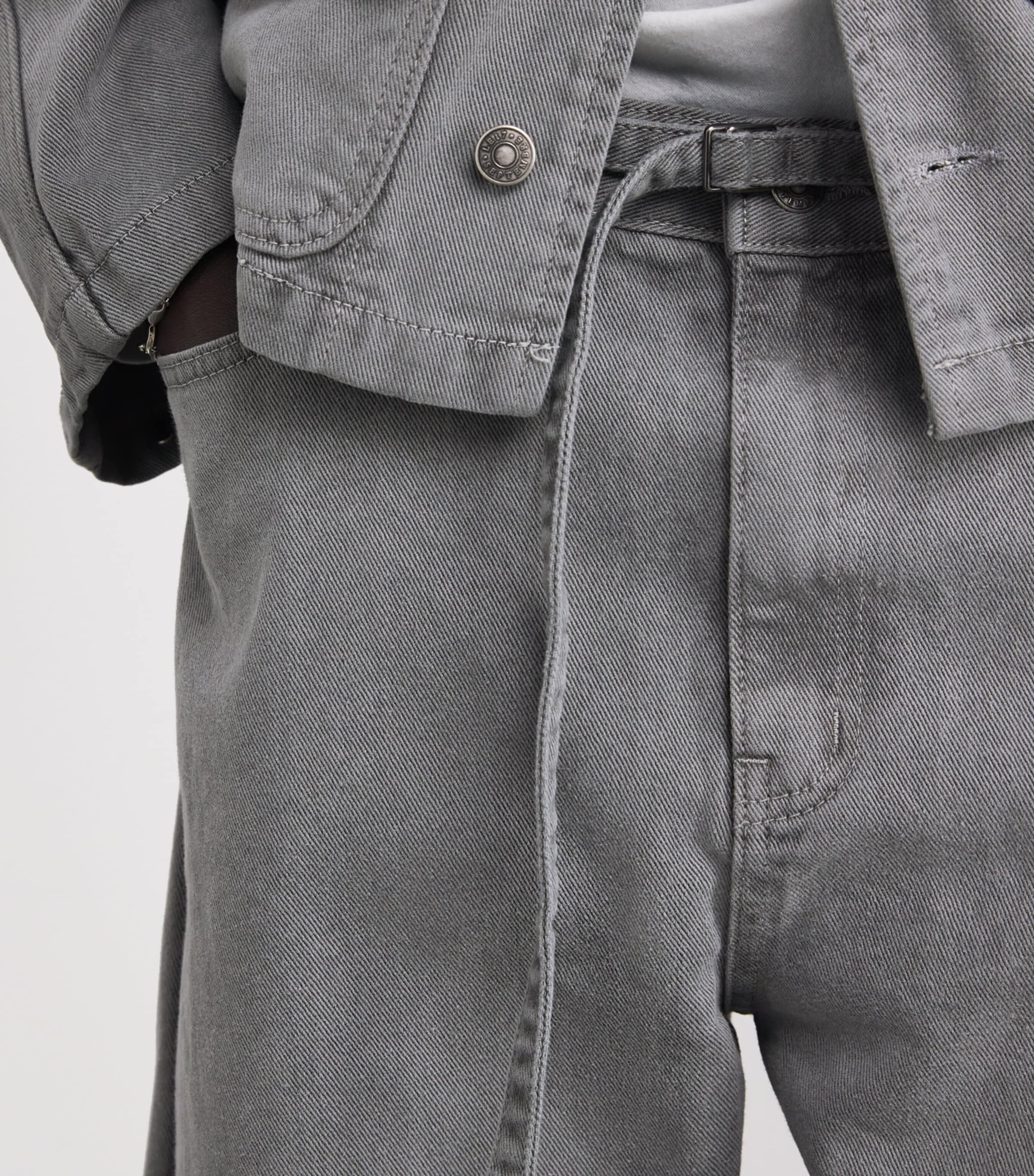 Garment-Dyed Curved-Leg Jeans GREY Image 6