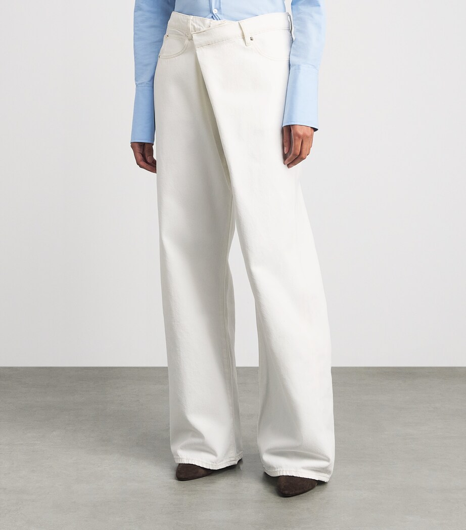 FRAME Crossover Wide-Leg Jeans Au Natural Clean Image 4