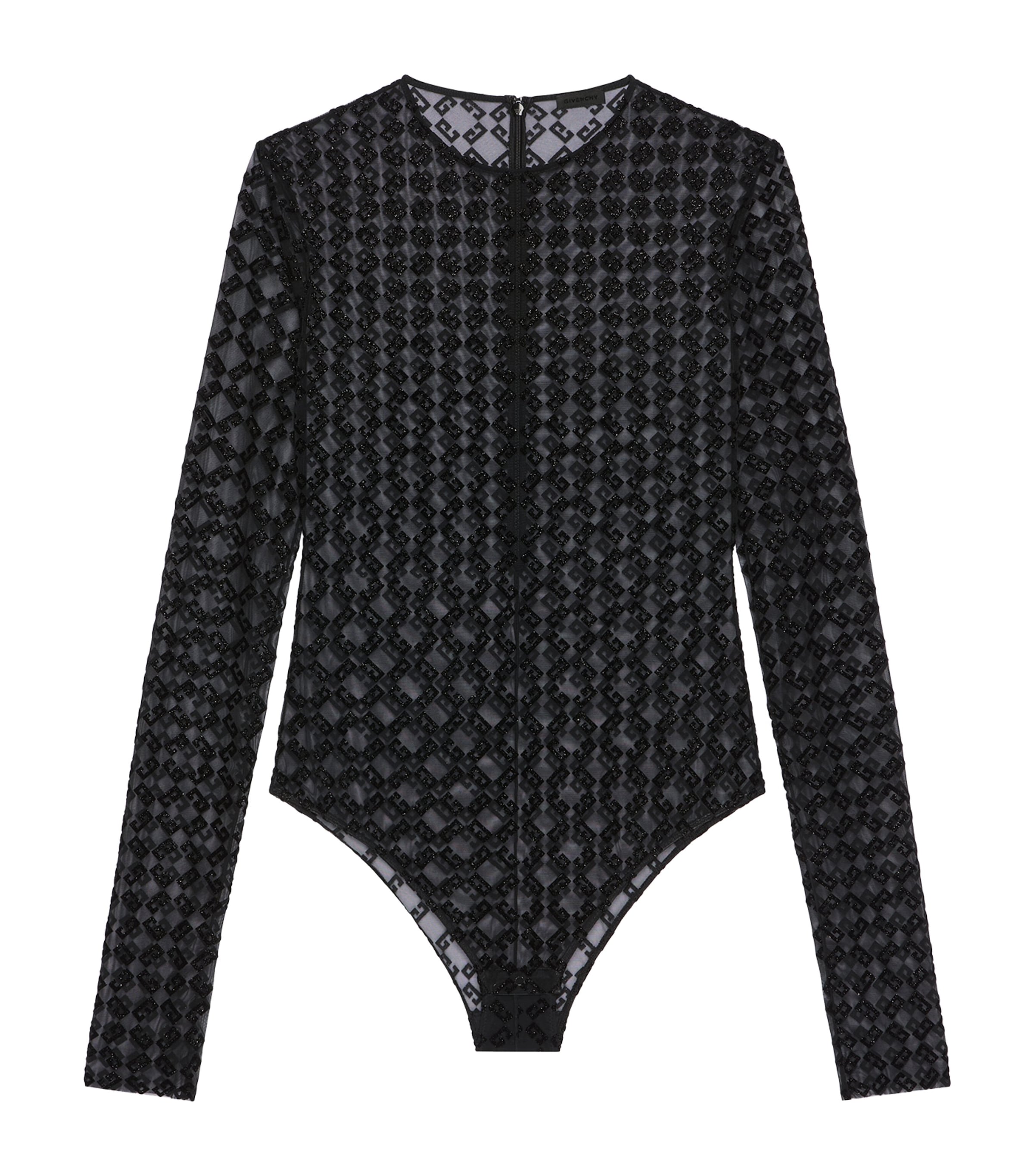 Shop Givenchy Long-sleeve Monogram 72 Bodysuit