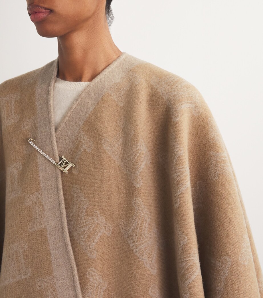 Virgin Wool Poncho CAMEL Image 6