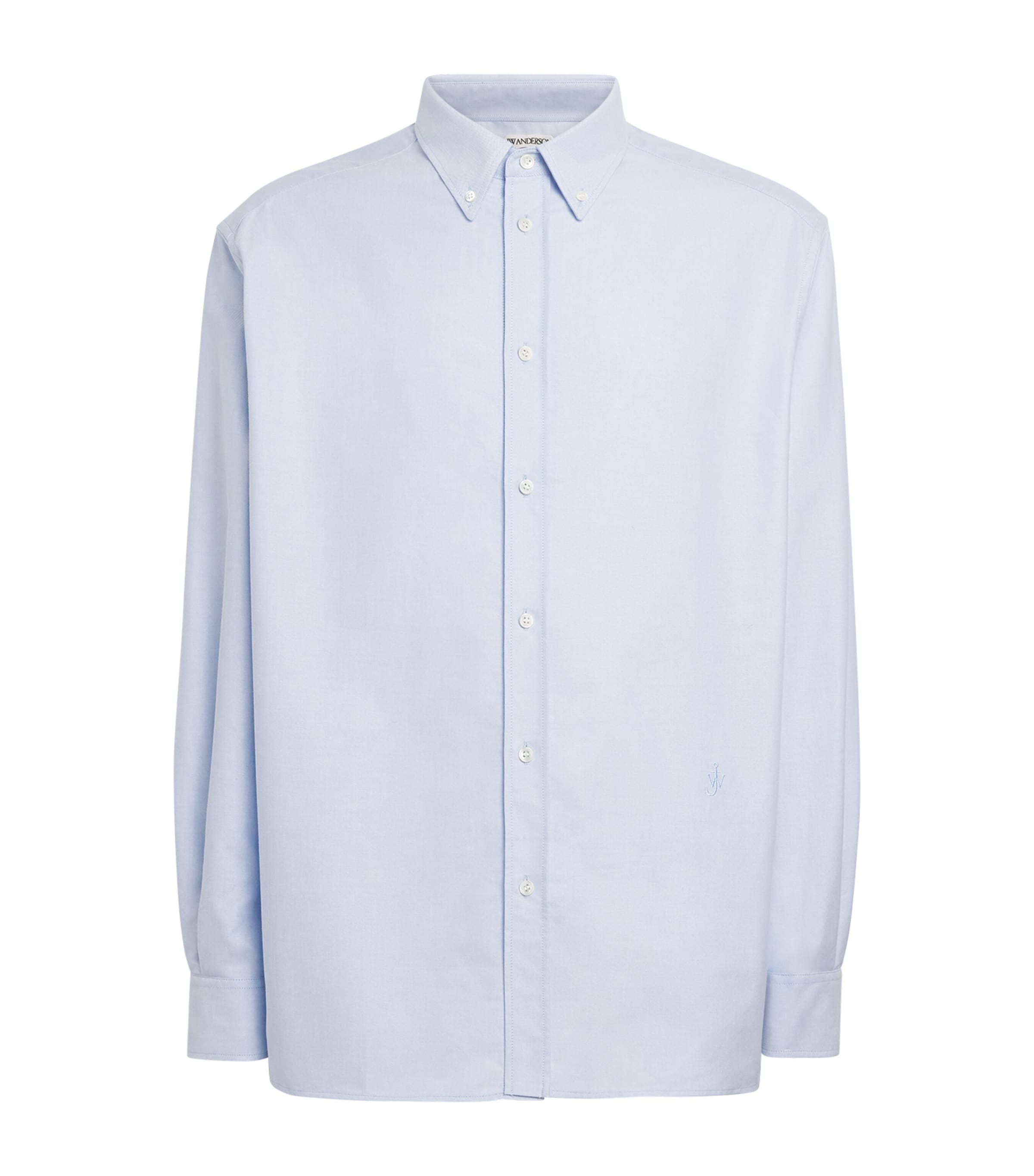 JW Anderson Mens Cotton Oxford Shirt Pale Blue Image 1